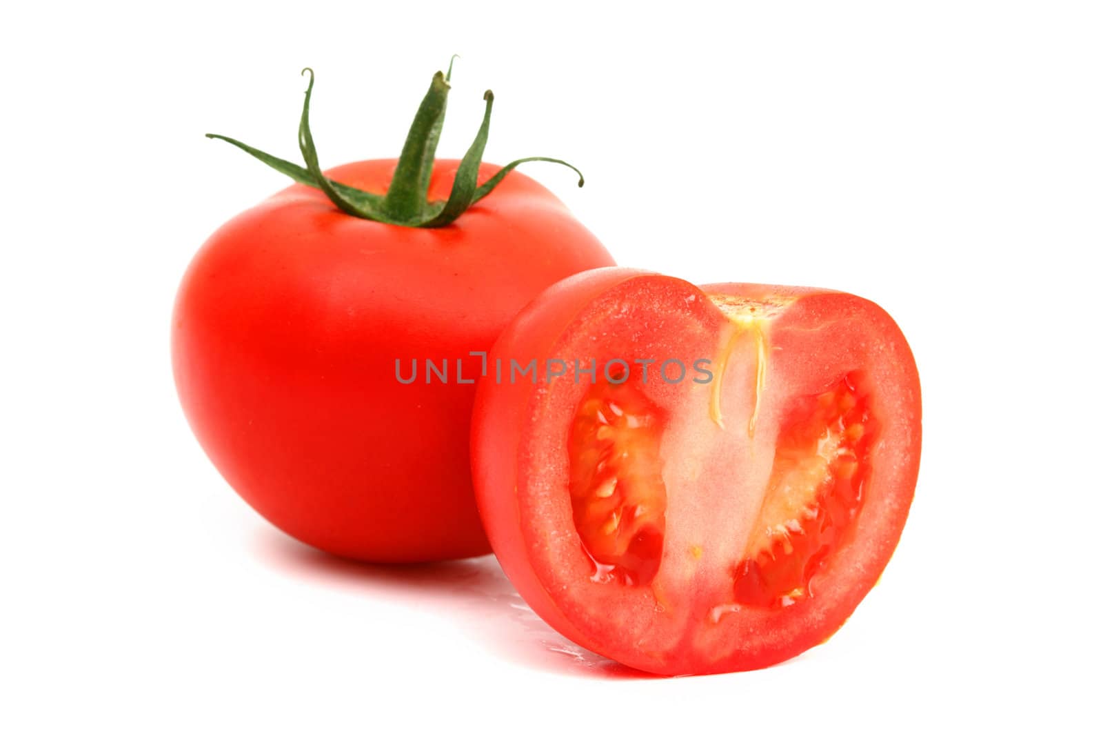tomato pile slice isolated on white