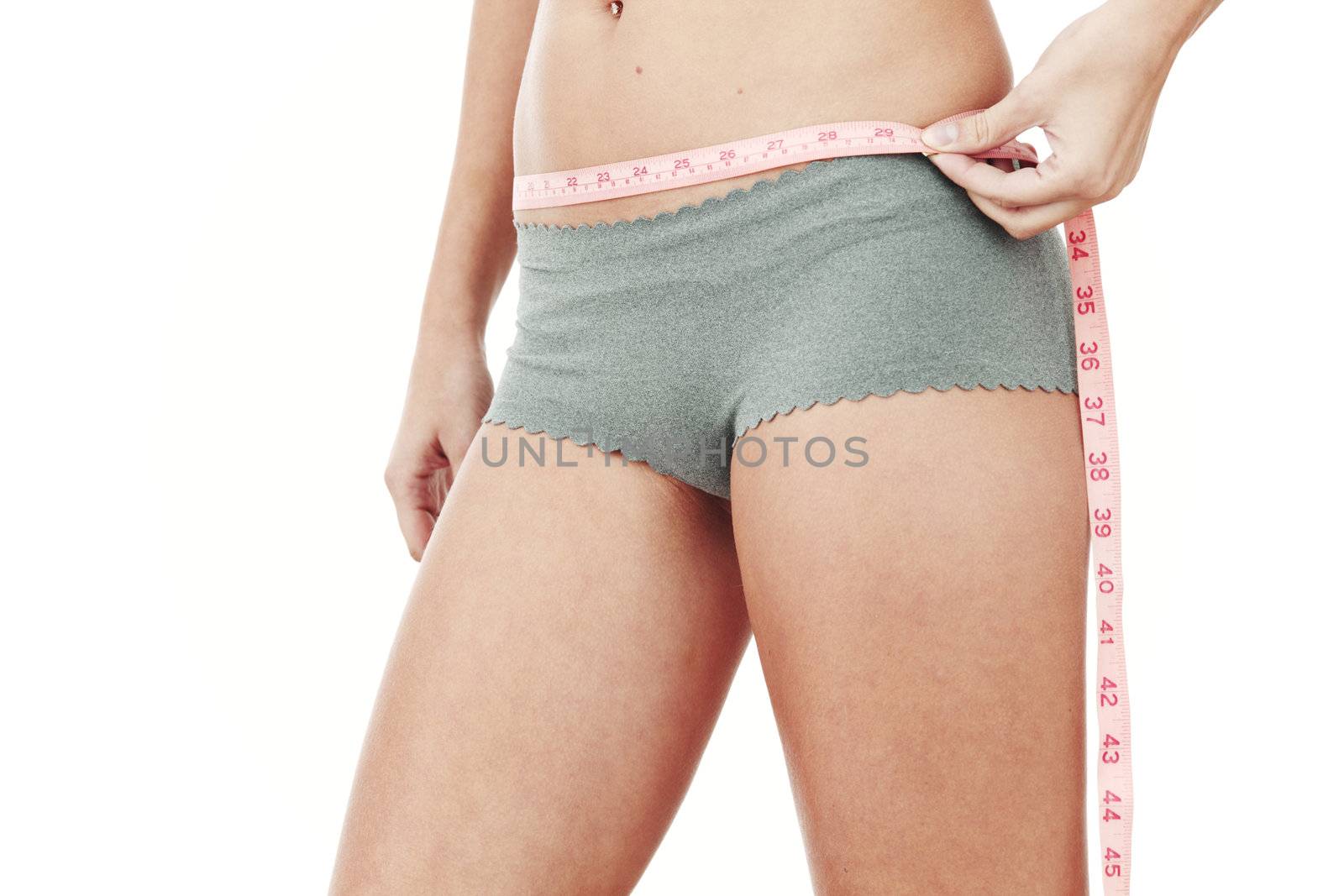 waist measurement isolated on white background