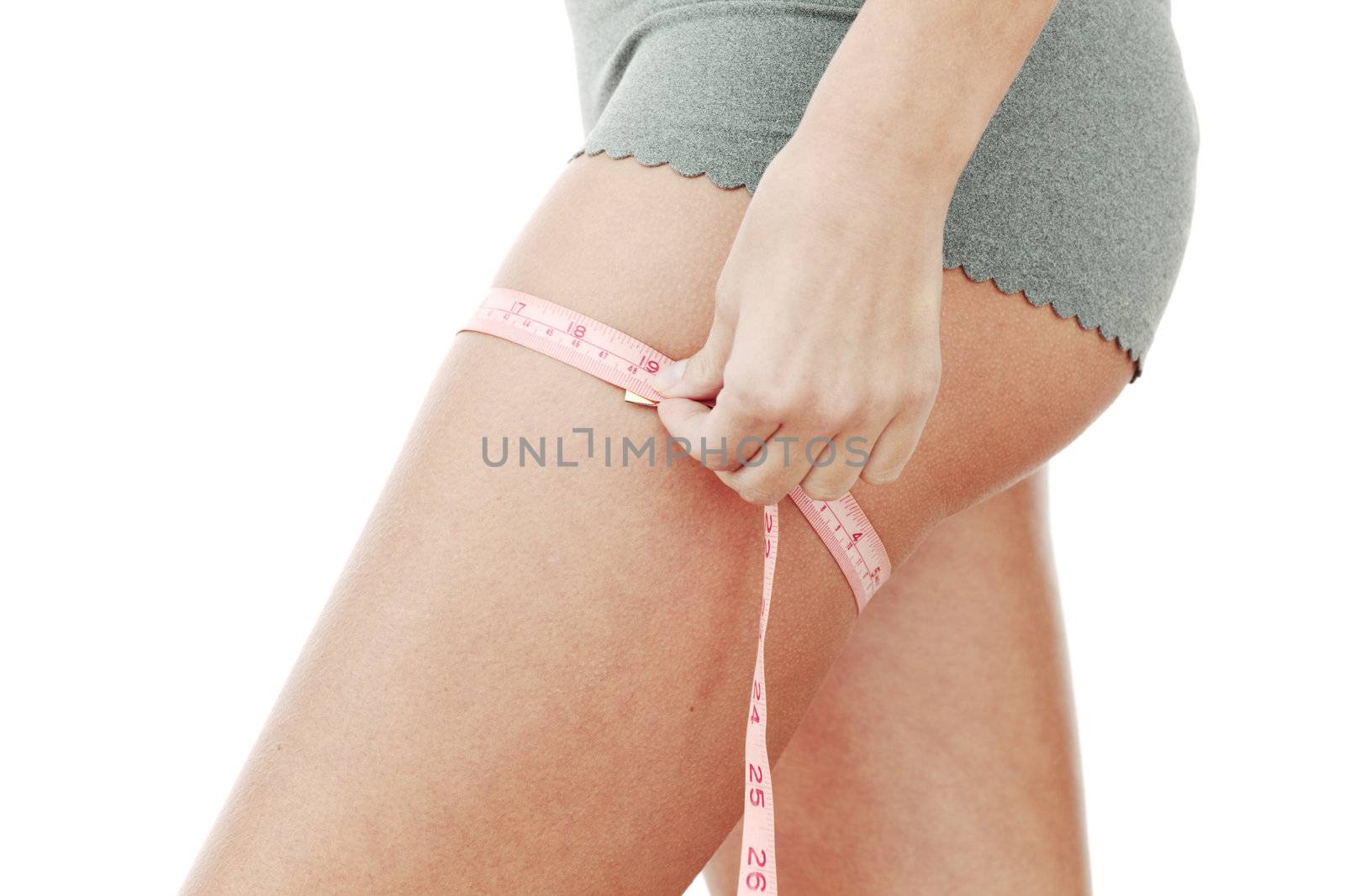 waist measurement isolated on white background