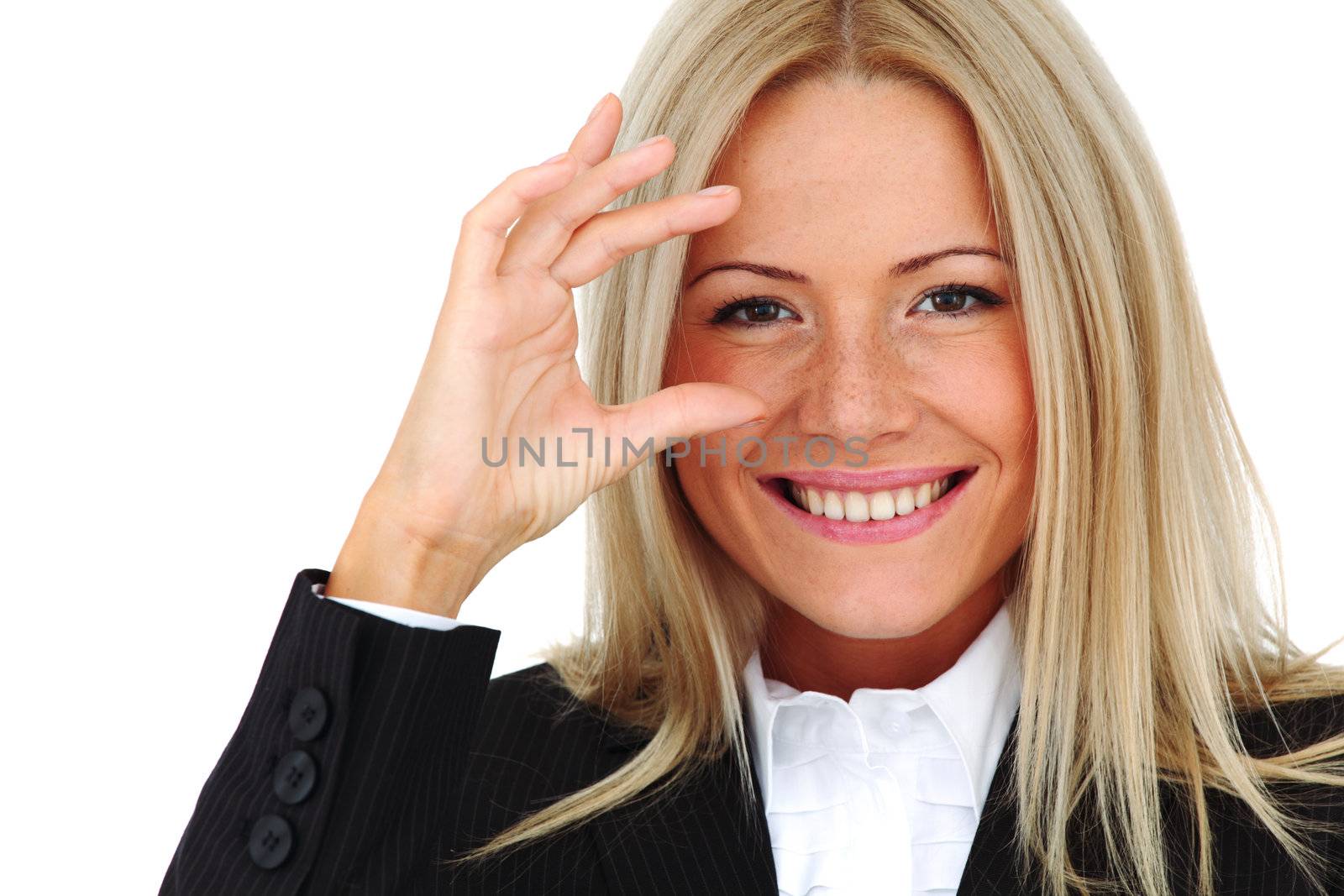 business woman portrait isolated close up