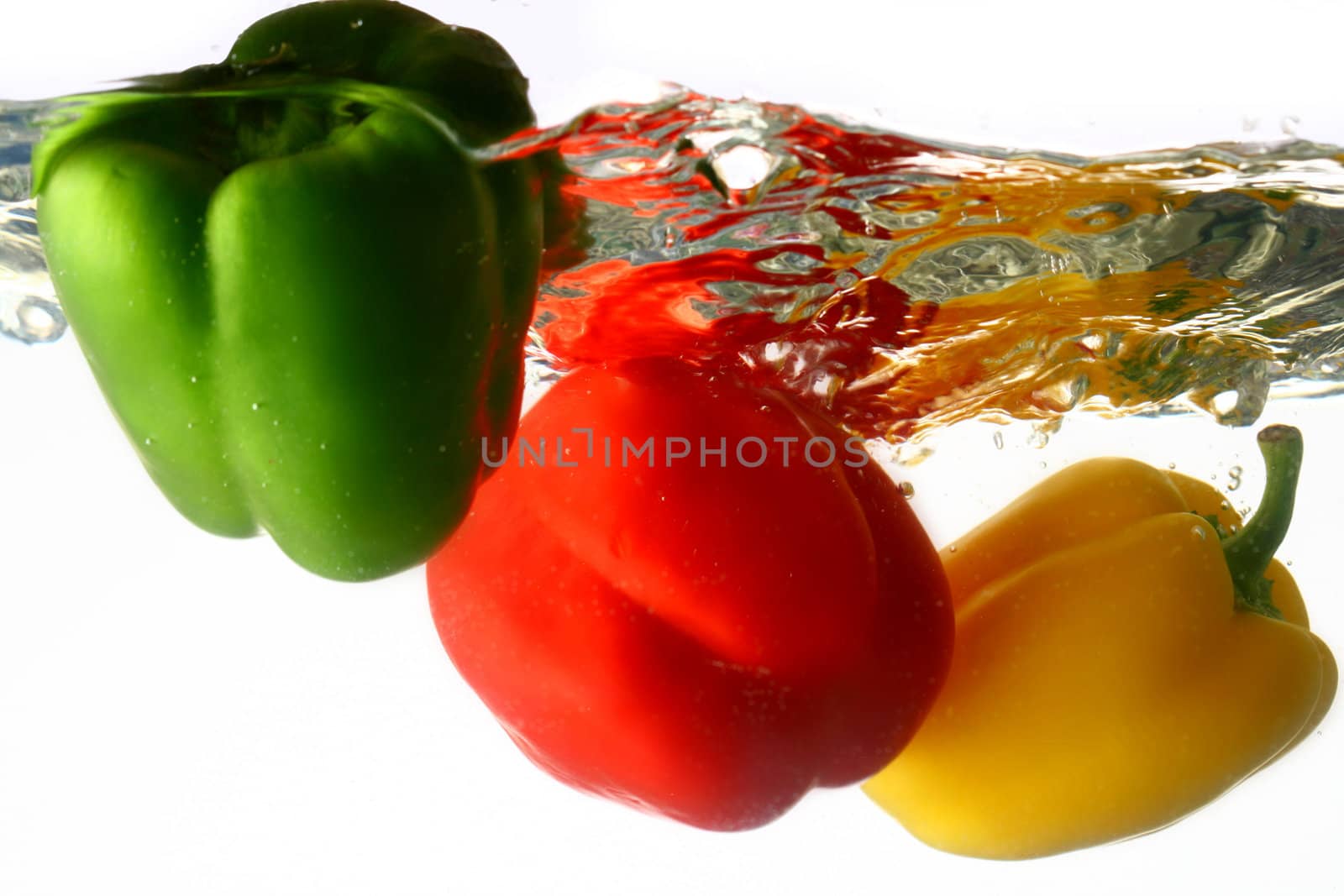paprica splash in water isolated on white background