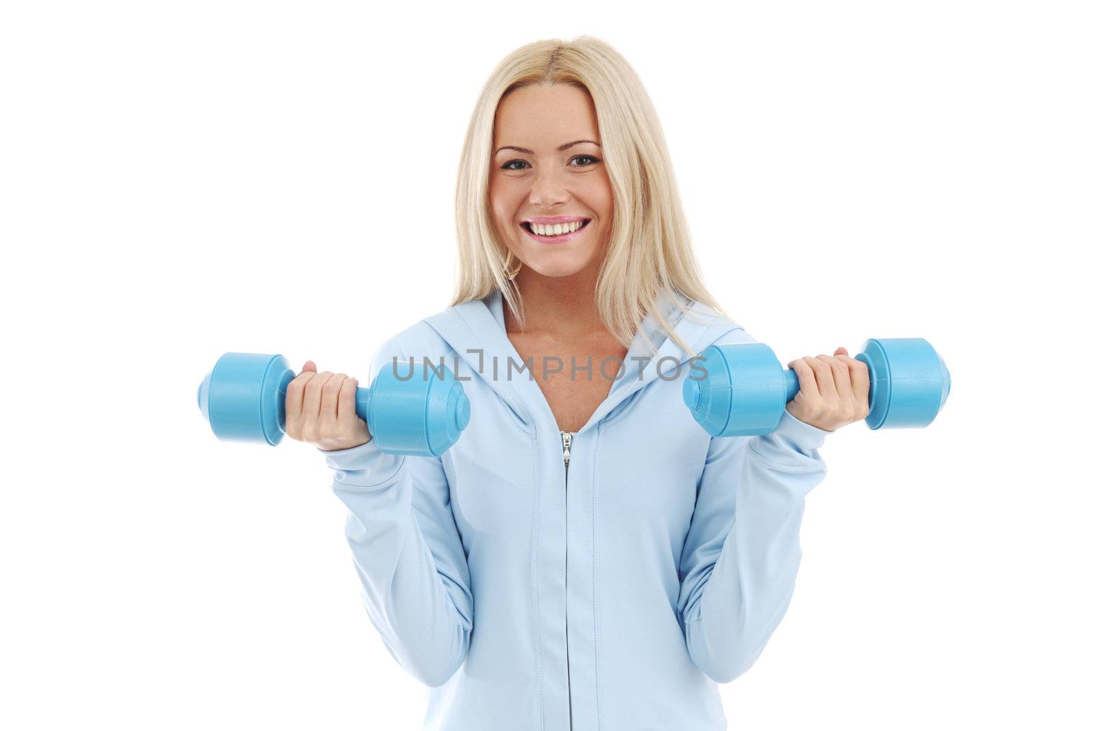 sport woman isolated on white