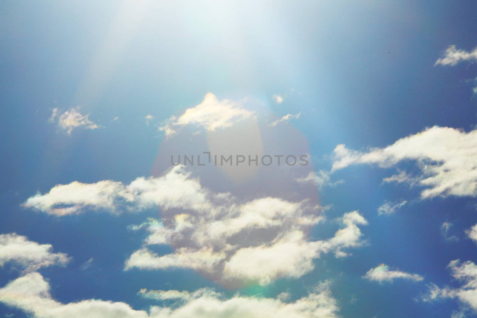 blue sunny sky close background