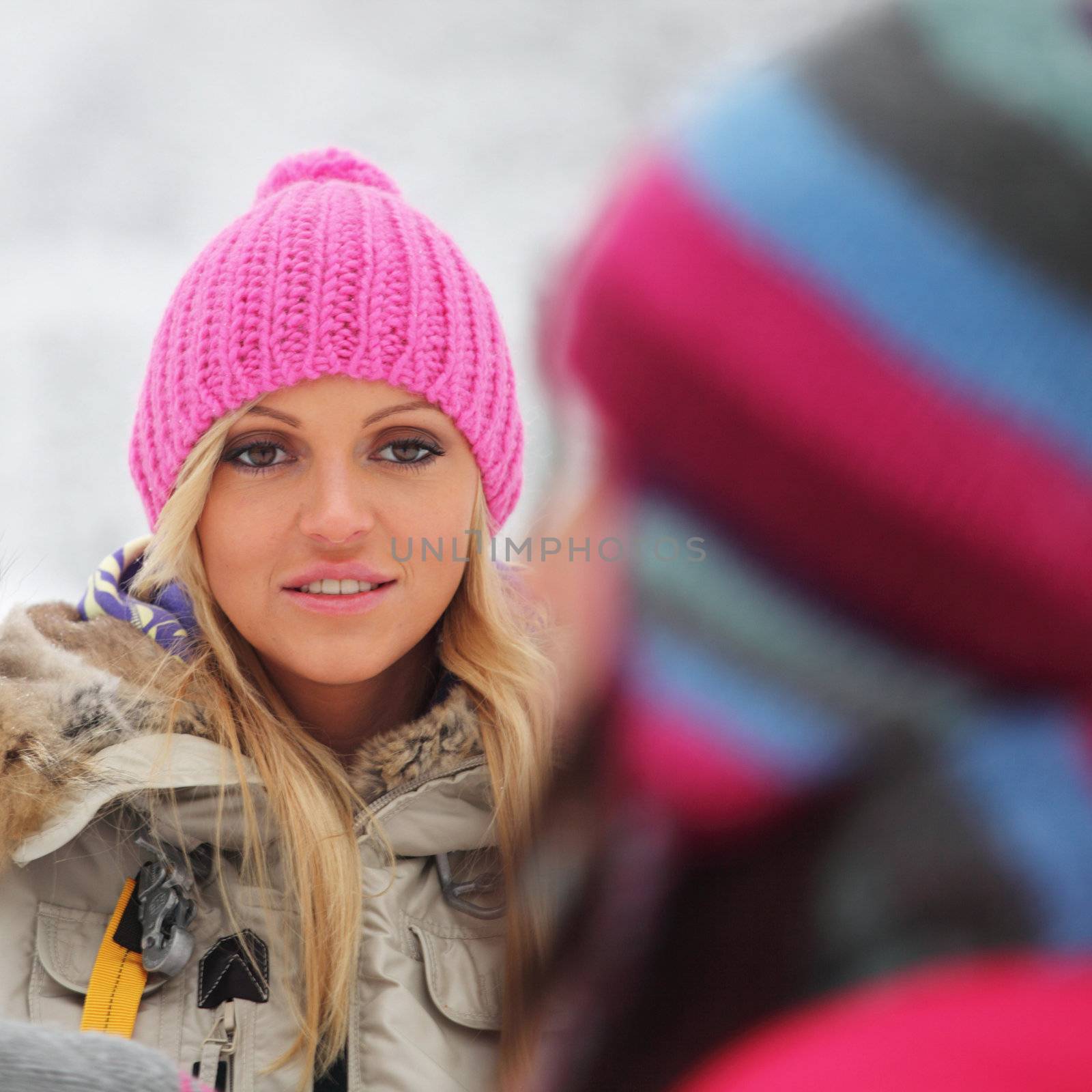 winter women close up portrait