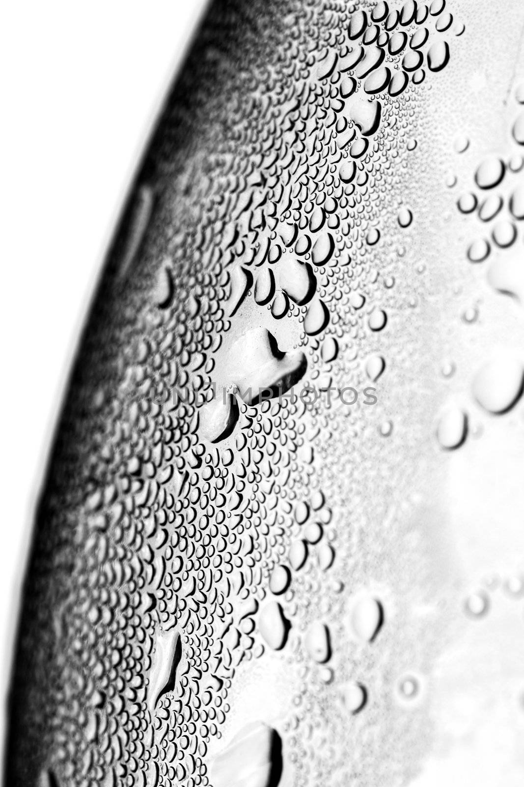 condensation water drops on a plastic surface