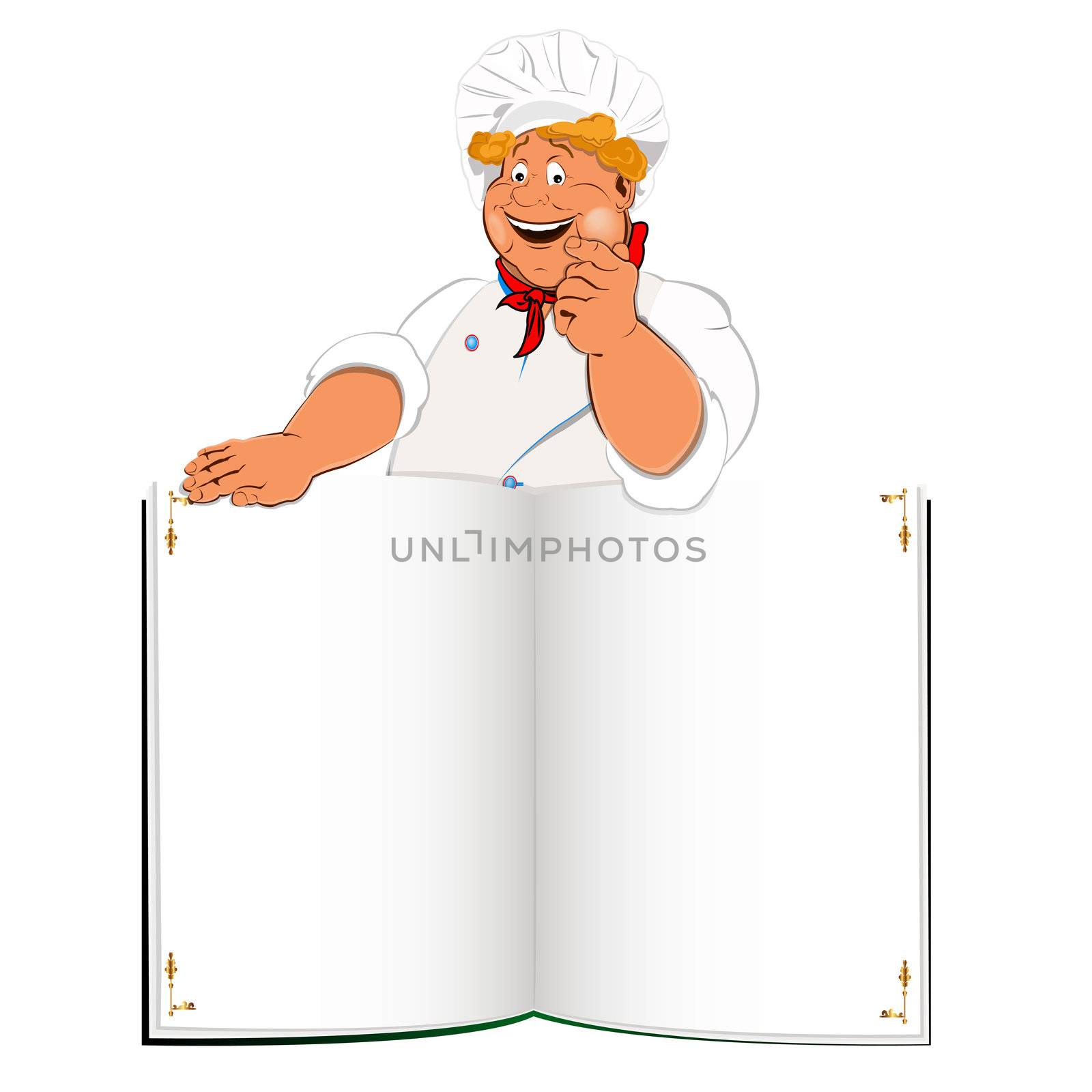 Funny Chef and book menu for Gourmet