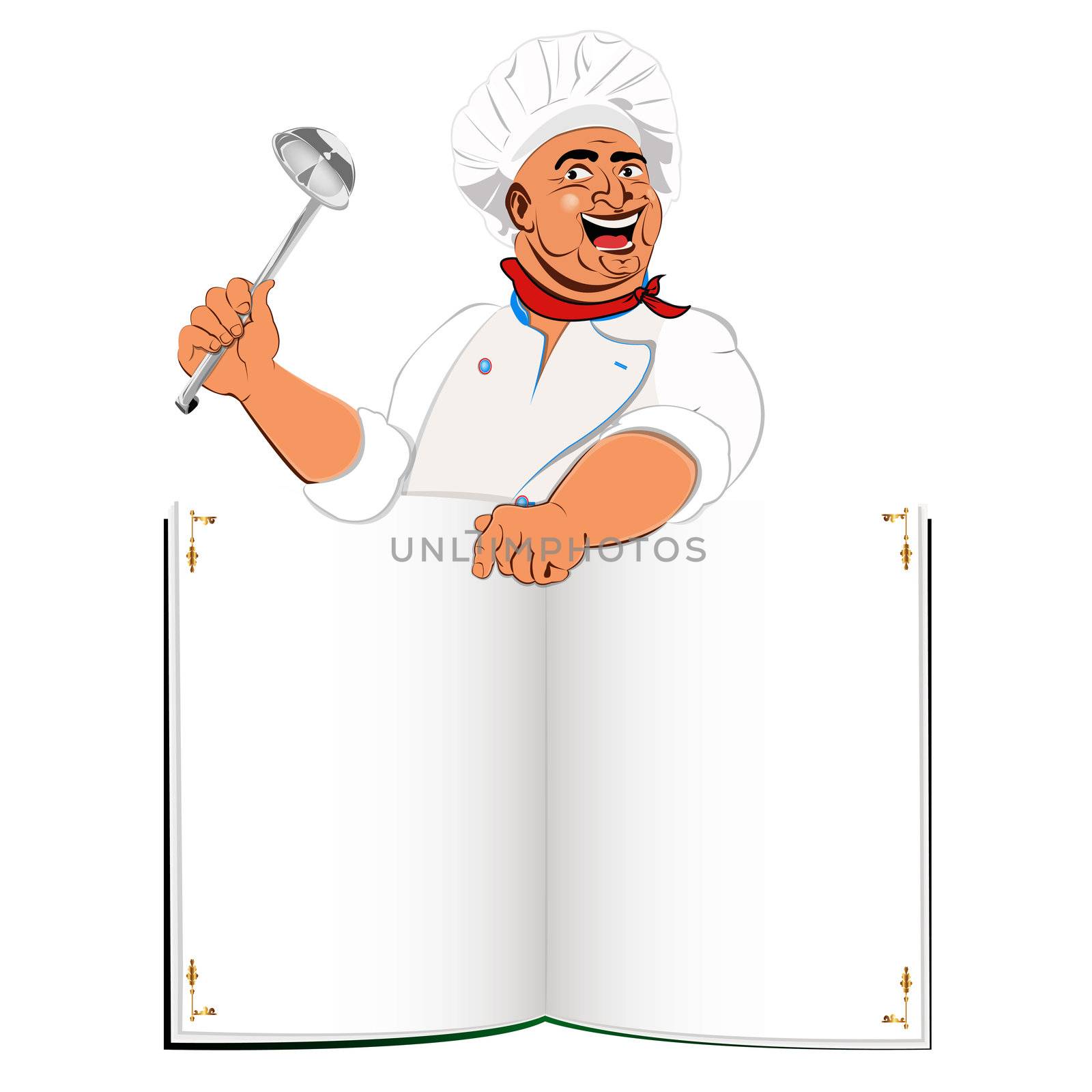 Funny Chef and book menu for Gourmet by sergey150770SV