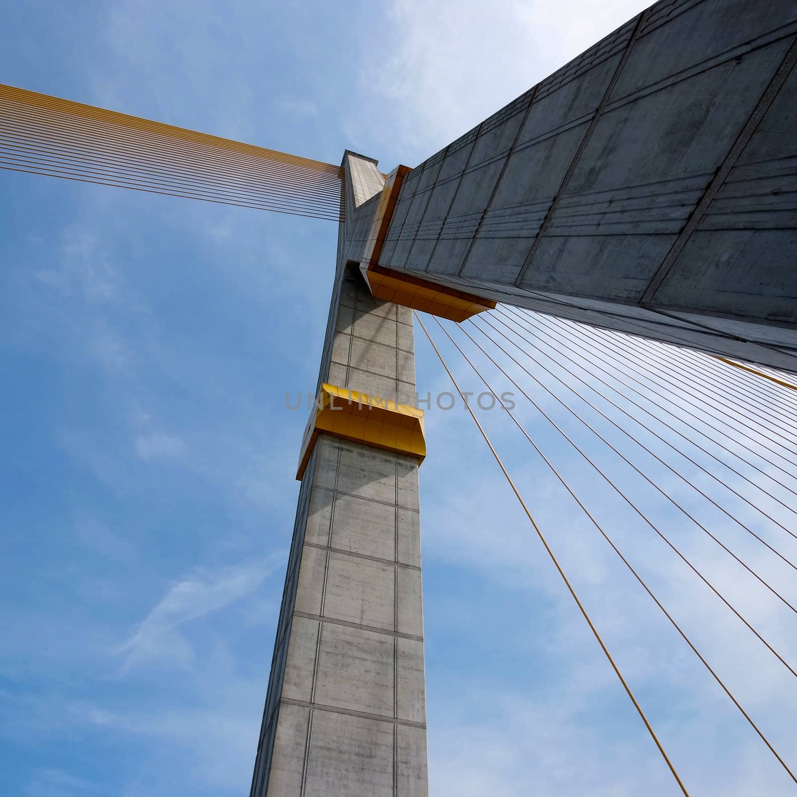 Mega sling Bridge,Rama 8, spanning the Choa Phraya river in bangkok Thailand