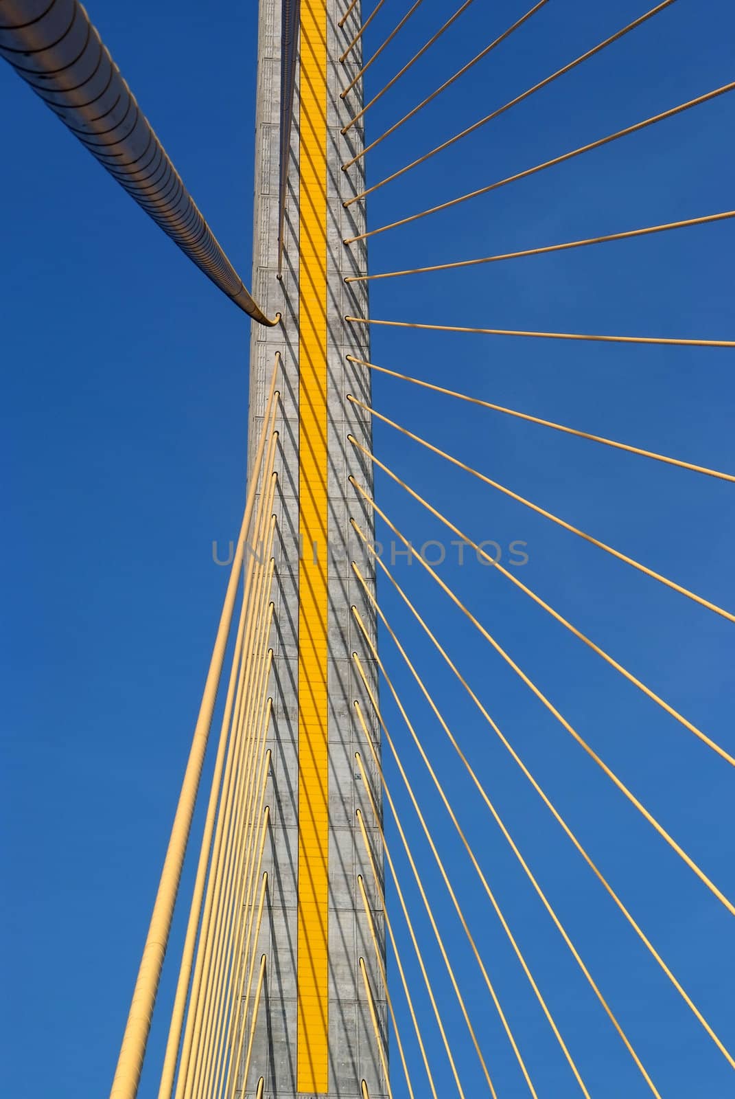 Mega sling Bridge,Rama 8, spanning the Choa Phraya river in bangkok Thailand