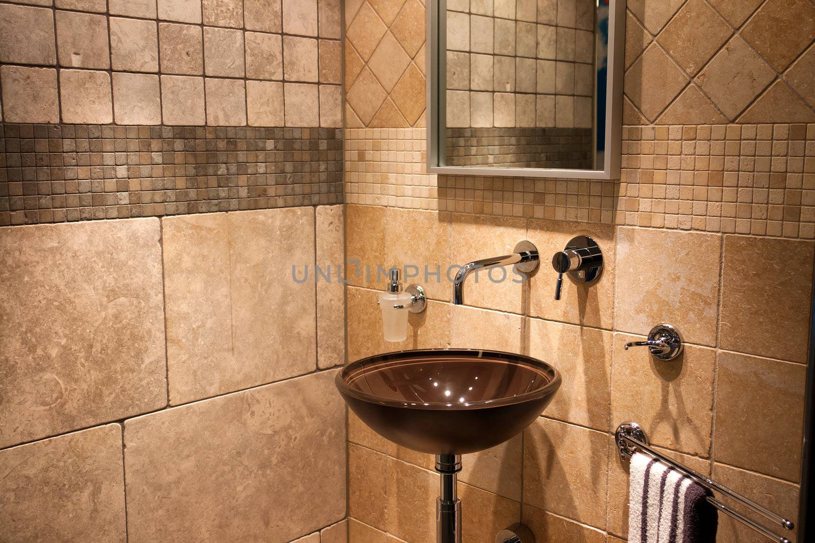 Beautiful Large Modern Classical Trendy Design Bathroom with Ceramics Stone  Elements in Luxury Home