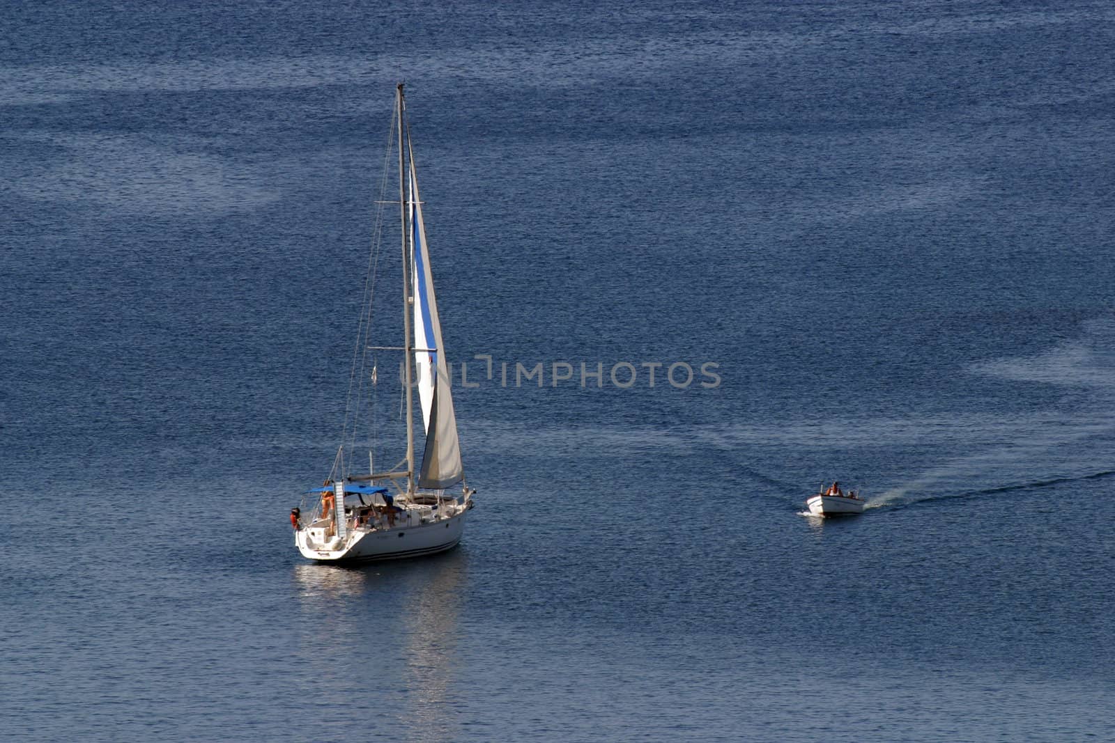 Boat sails the sea