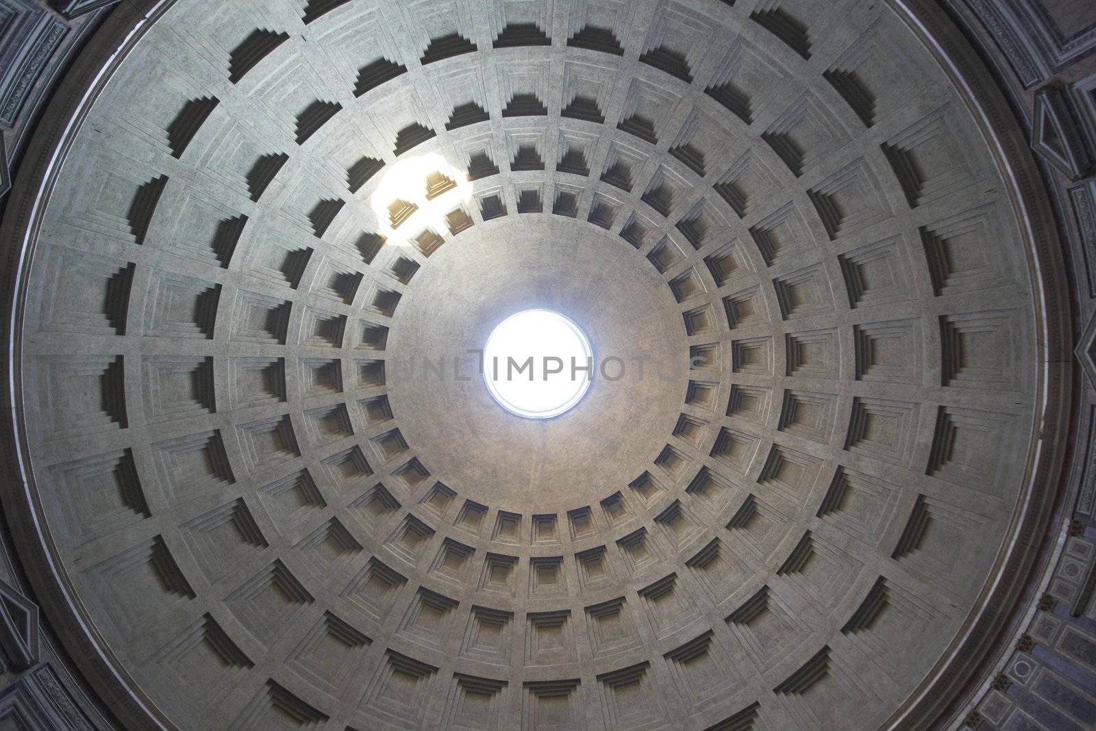 Inside the Pantheon, Rome, Italy. Ancient Roman temple built in 2nd Century AD.