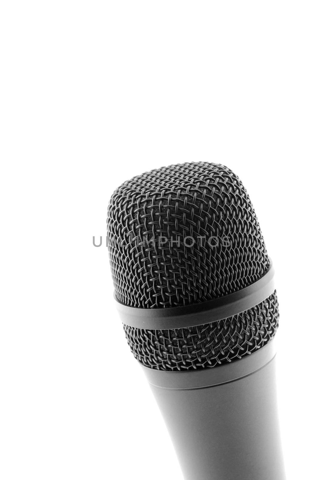 abstract microphone. The studio musical microphone isolated on a white background