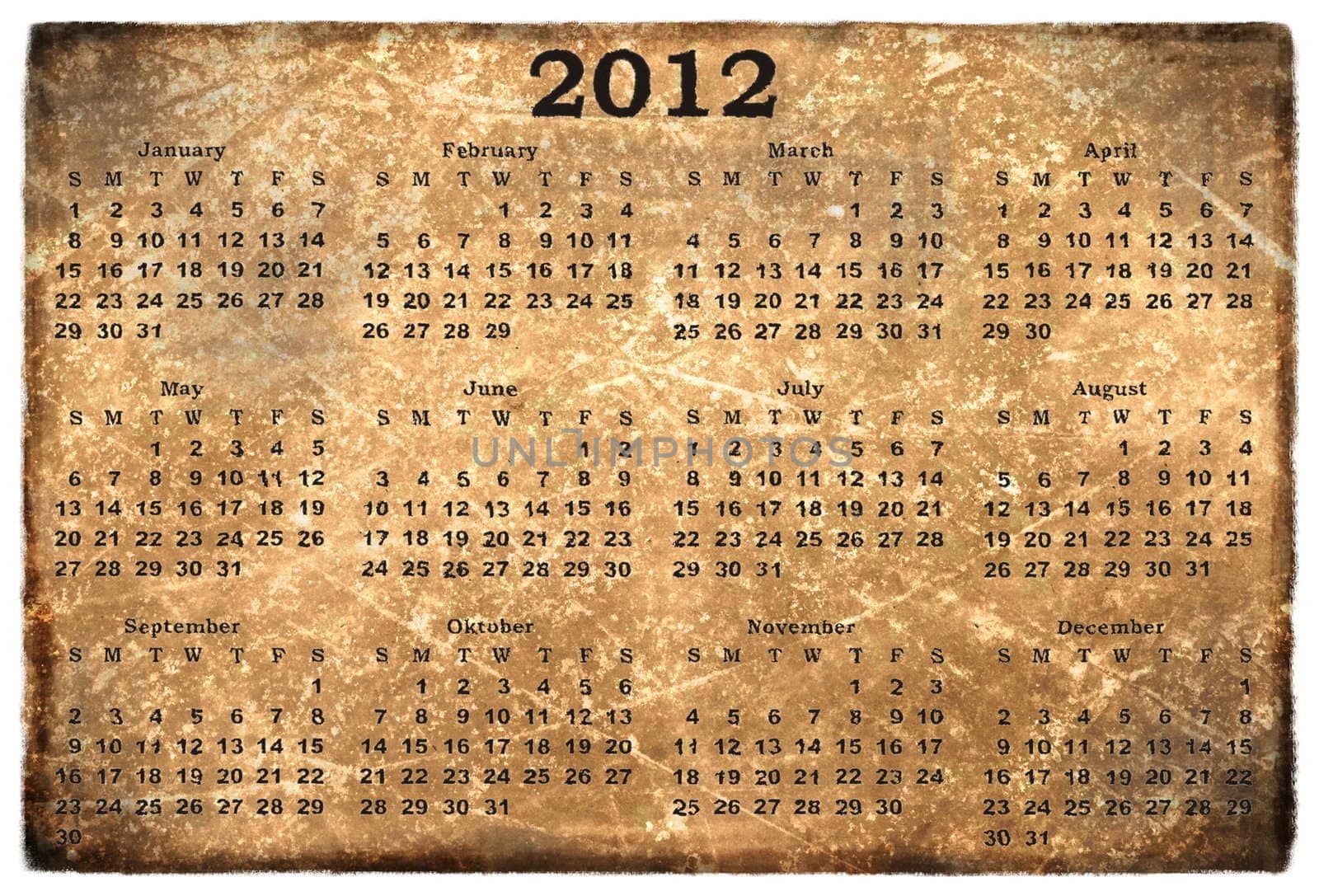 old grunge calendar 2012 by svtrotof