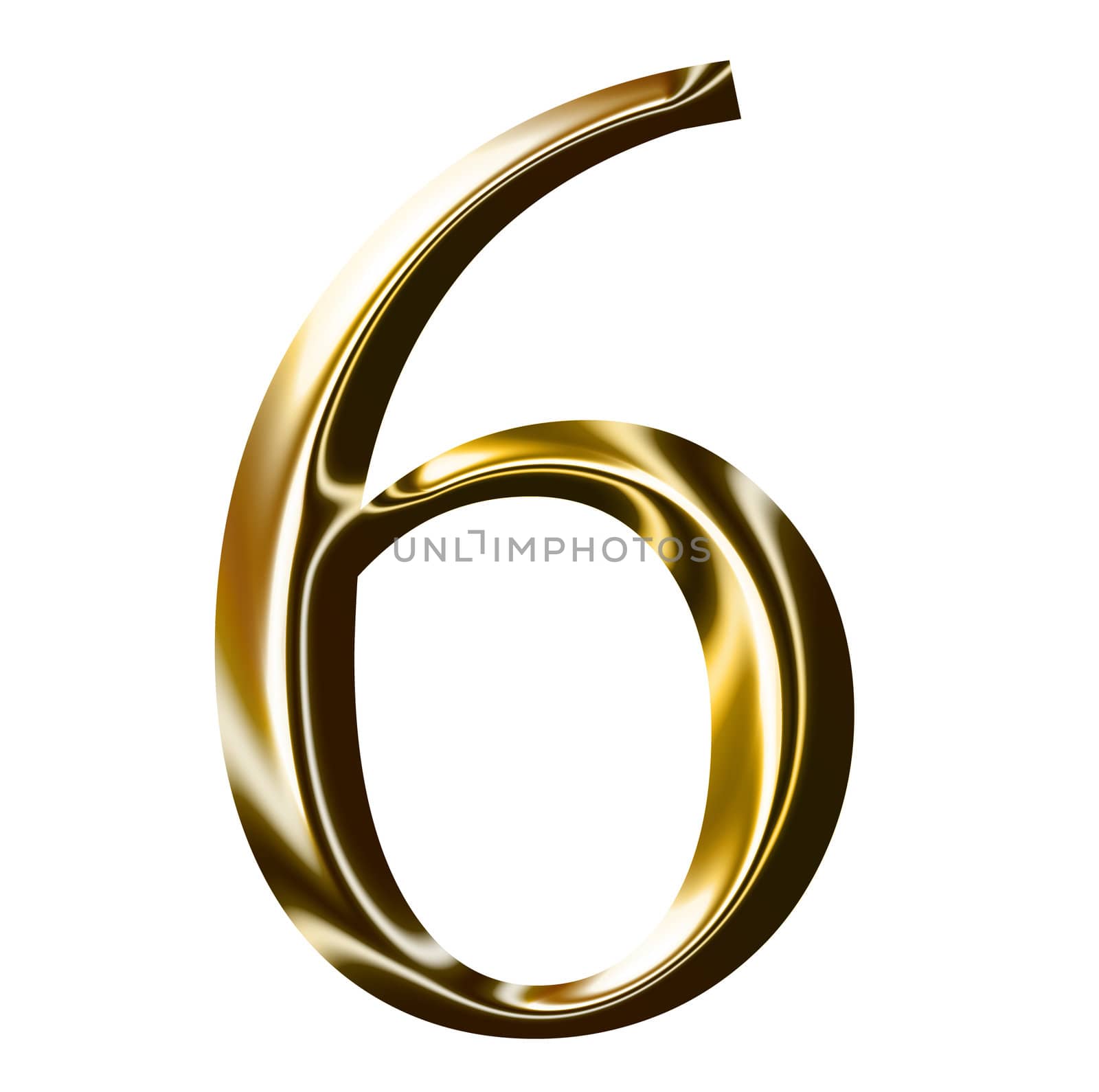 gold number symbol 6 by svtrotof