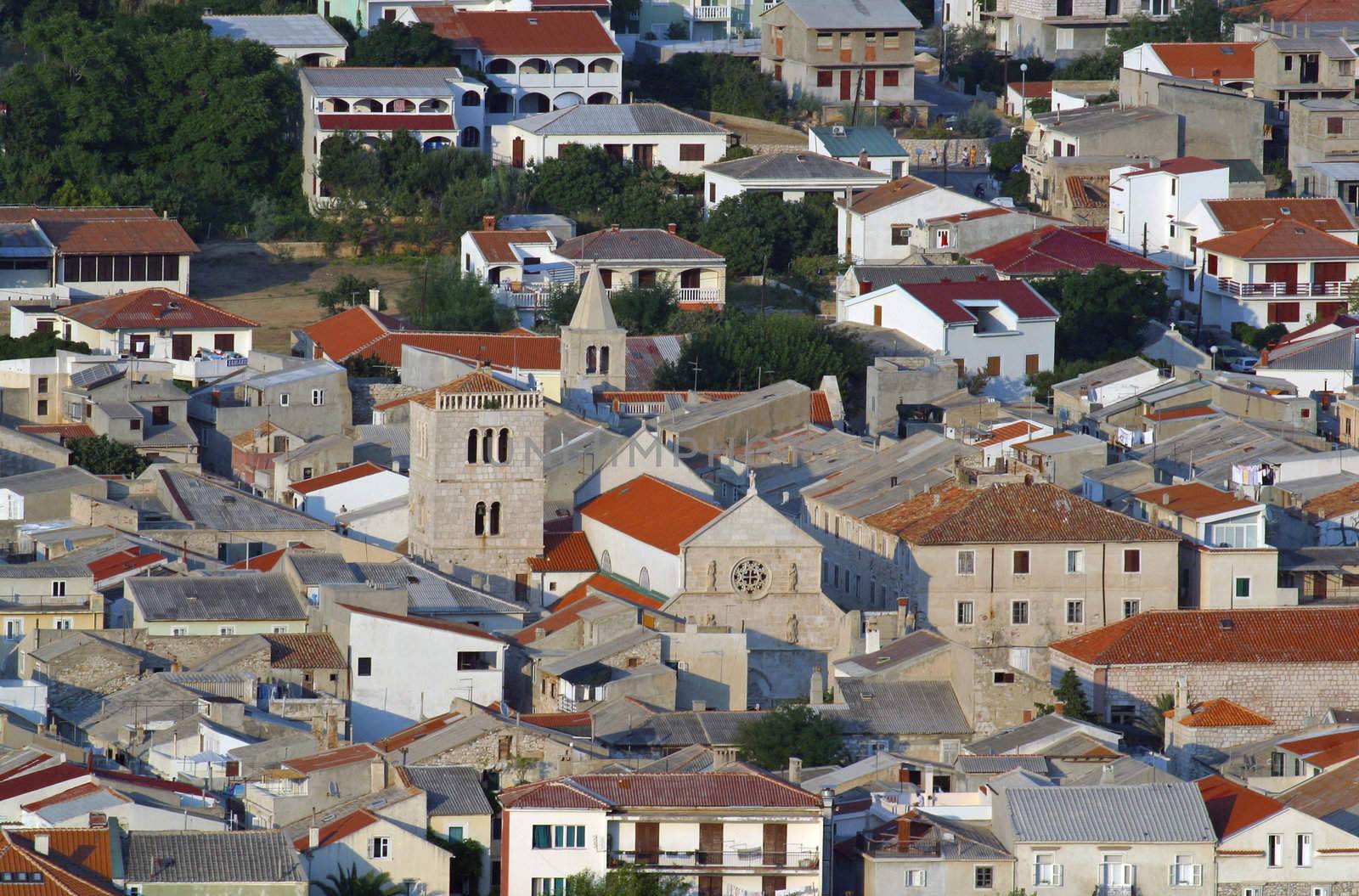City of Pag, Pag island, Croatia, Adriatic sea