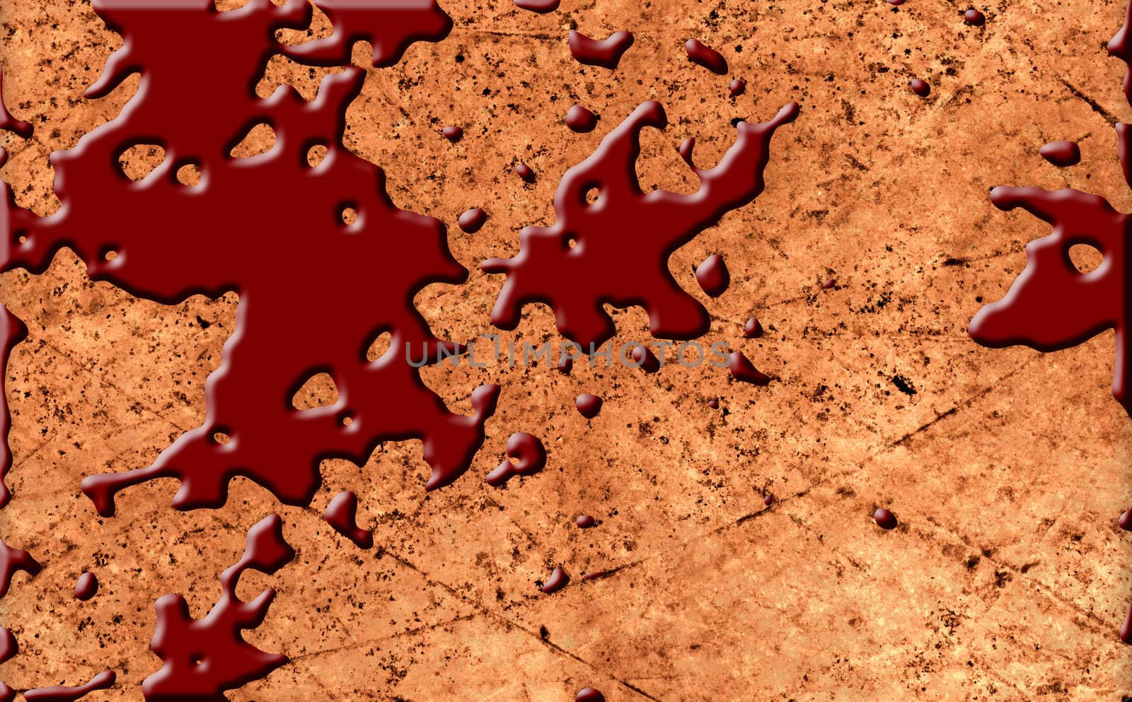 Old paper background with red blood splash 