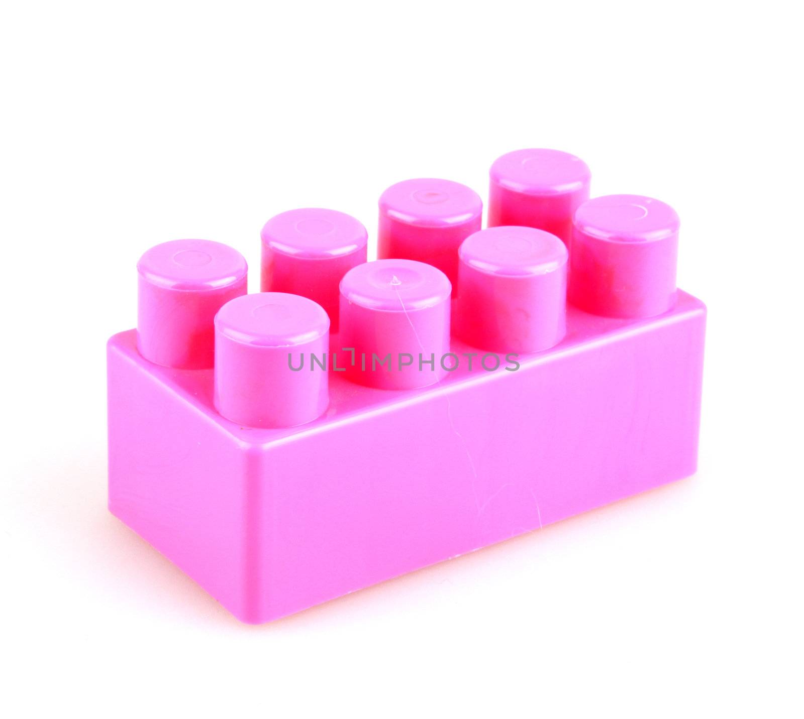 Plastic toy blocks on white background