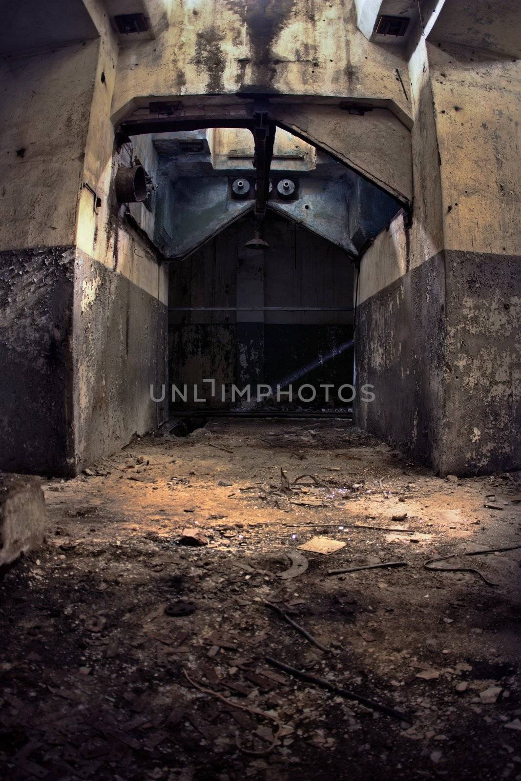 Industrial ruins. Gate