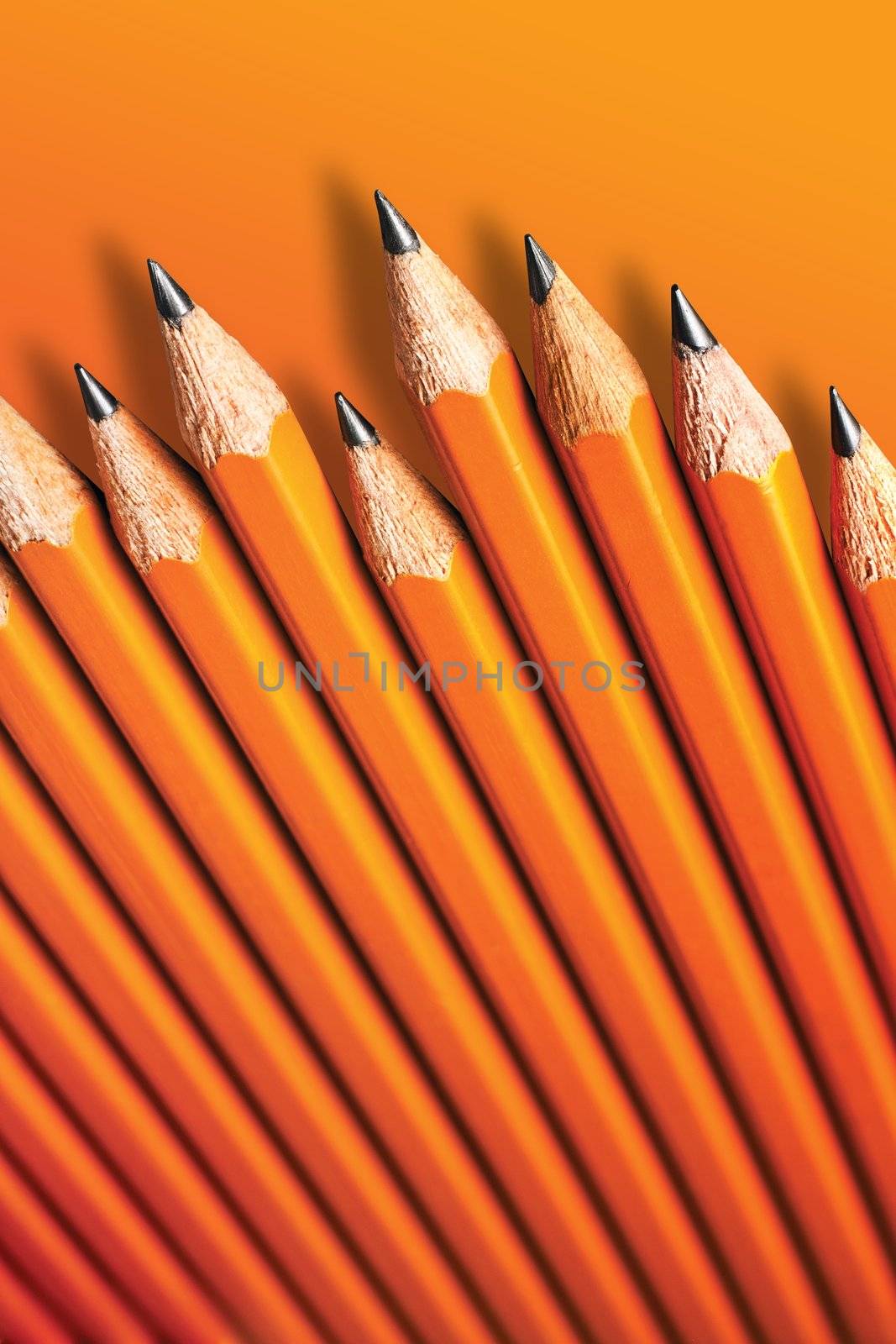 Orange pencils. Clipping path is included