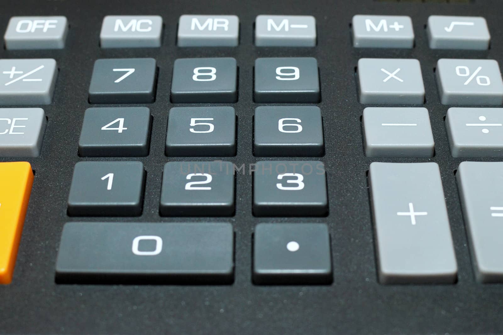 Keypad of a calculator close up