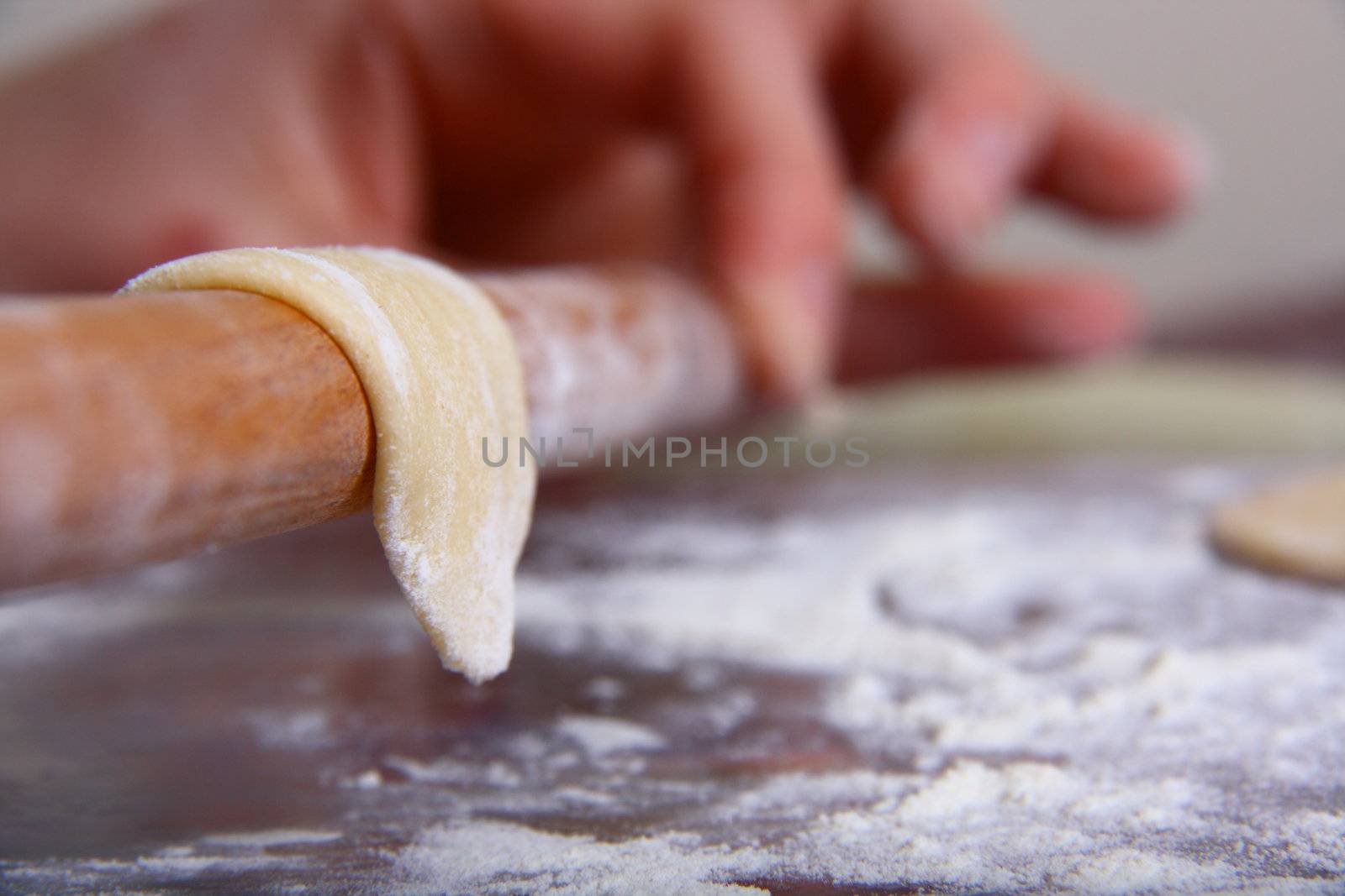 hand made ravioli getting prepared on table 