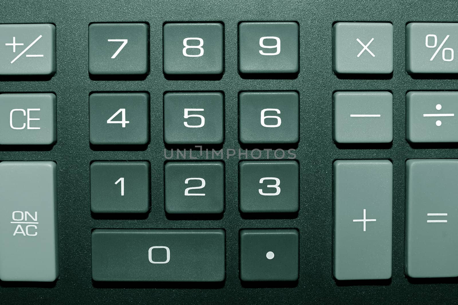 Keypad of a calculator close up