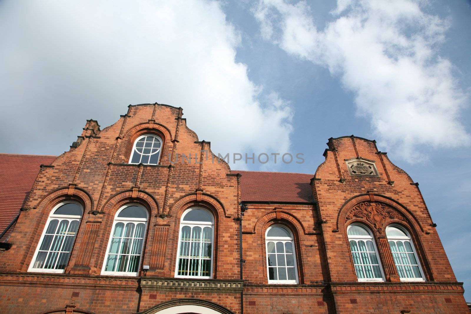wall of a house  in brick in Hinckley UK a sunny sommer day