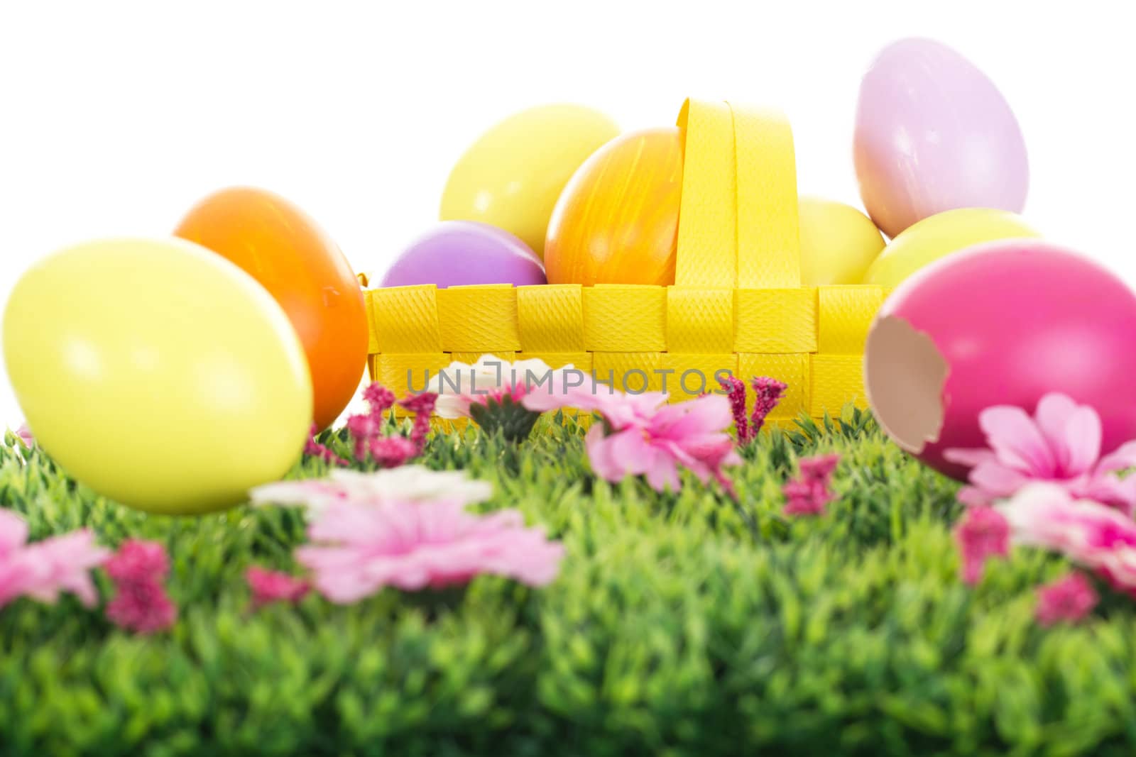 Easter eggs in a basket