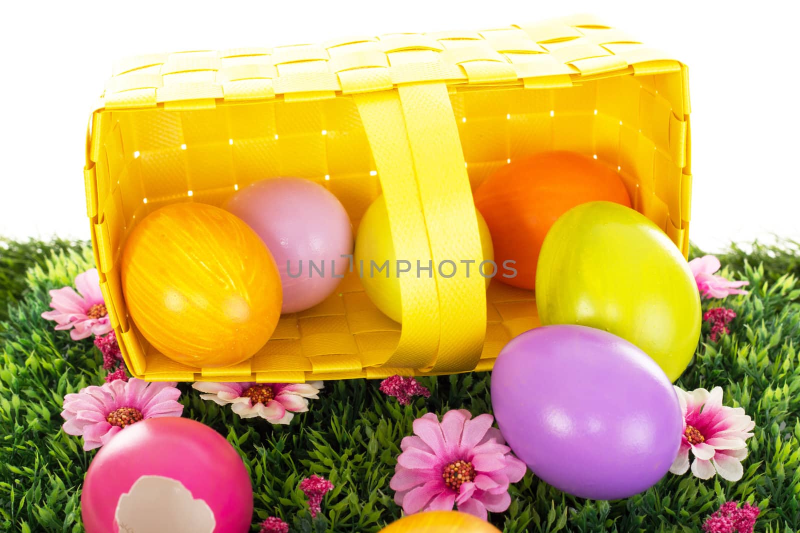 Easter eggs in a basket