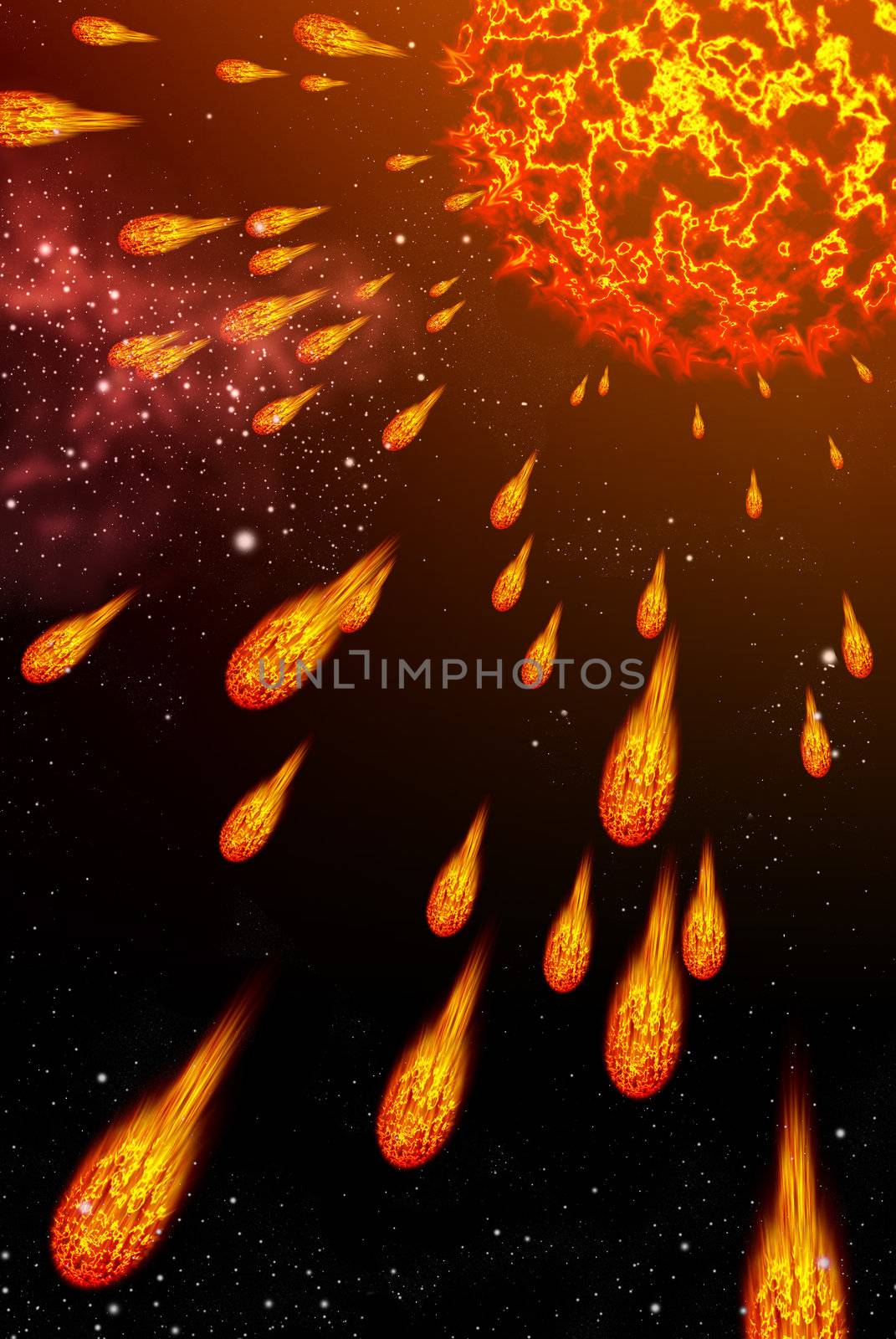 Sun explode the comet, Explode concept