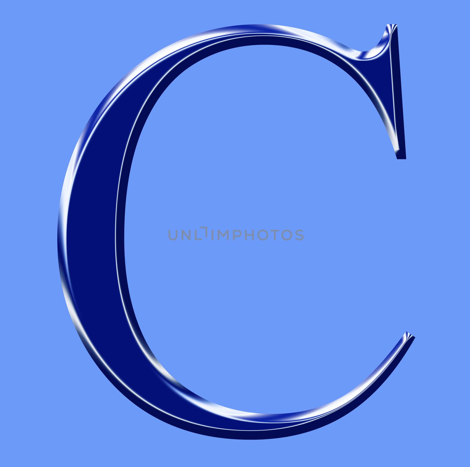 blue metallic alphabet symbol  by svtrotof