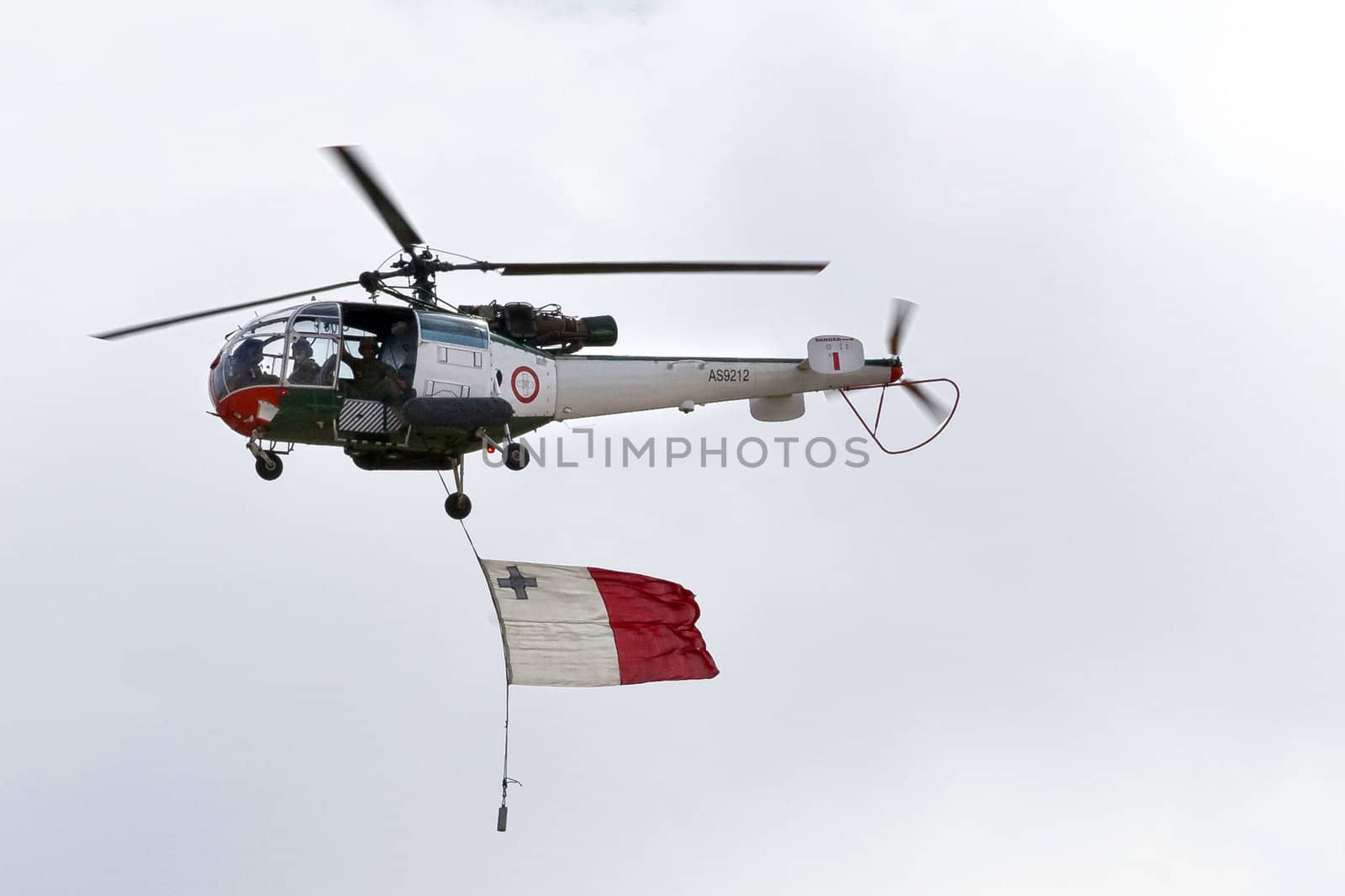 LUQA, MALTA - 25 SEP - Aerospatiale SA-316B Alouette III AS9212 of the Armed Forces of Malta during the Malta International Airshow on 25 September 2011