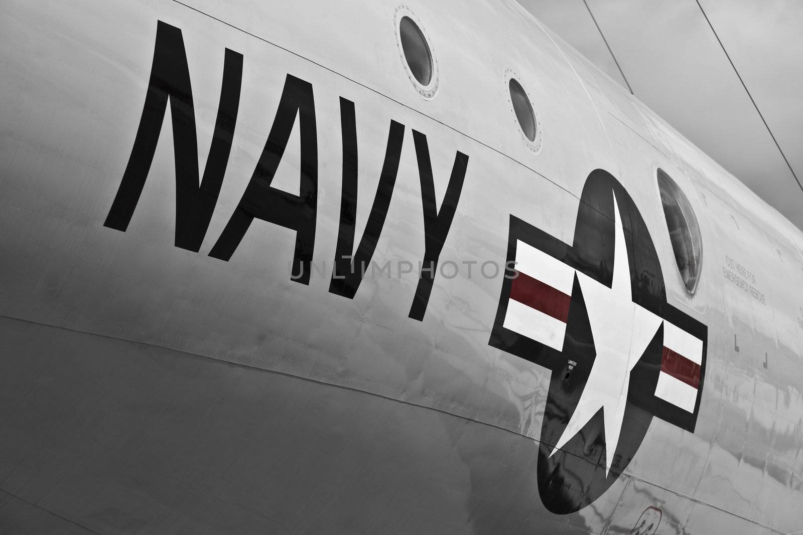 LUQA, MALTA - 25 SEP - USAF NAvy lettering on fuselage of military aircraft