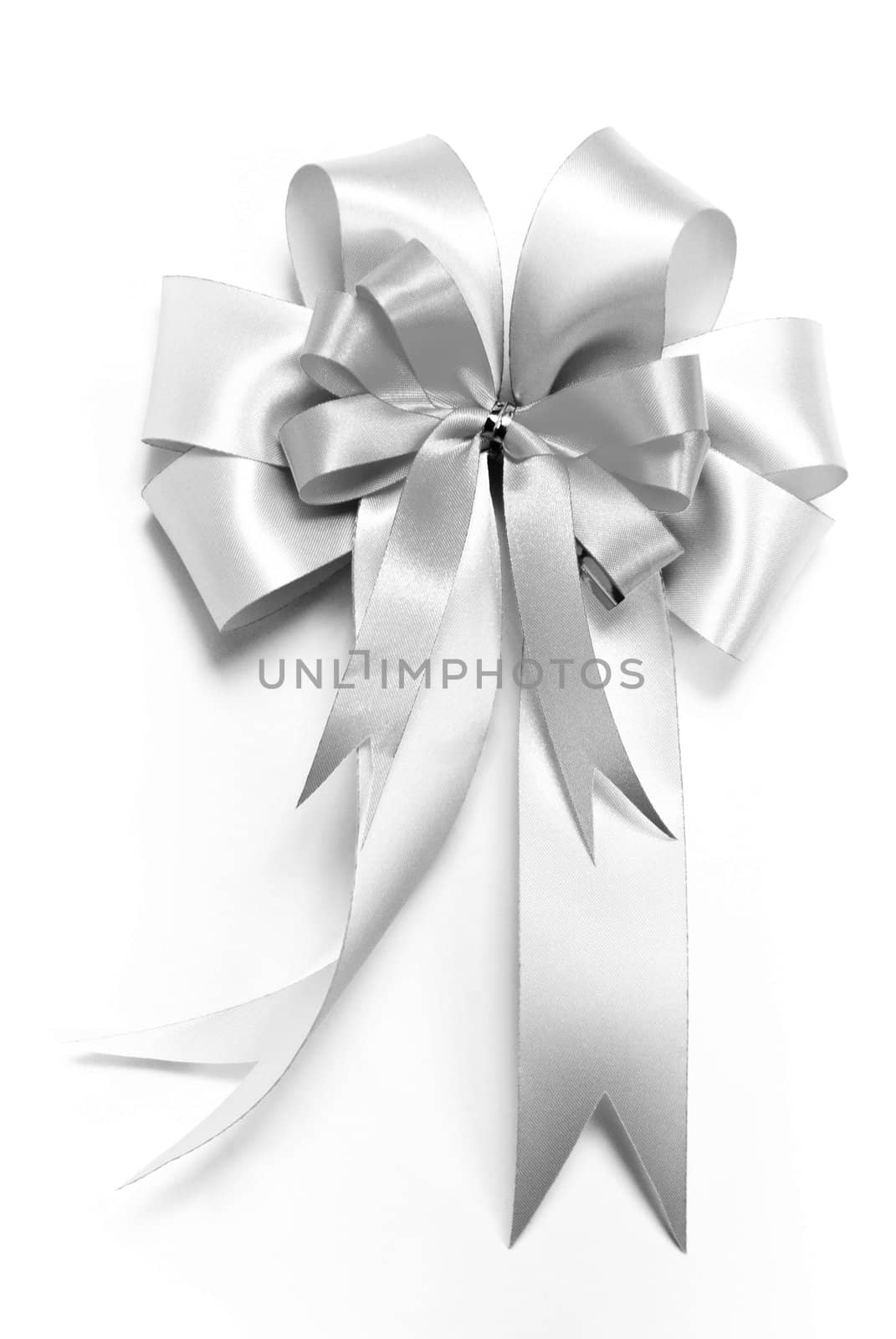 Shinny silver ribbon bow for gift box by pixbox77