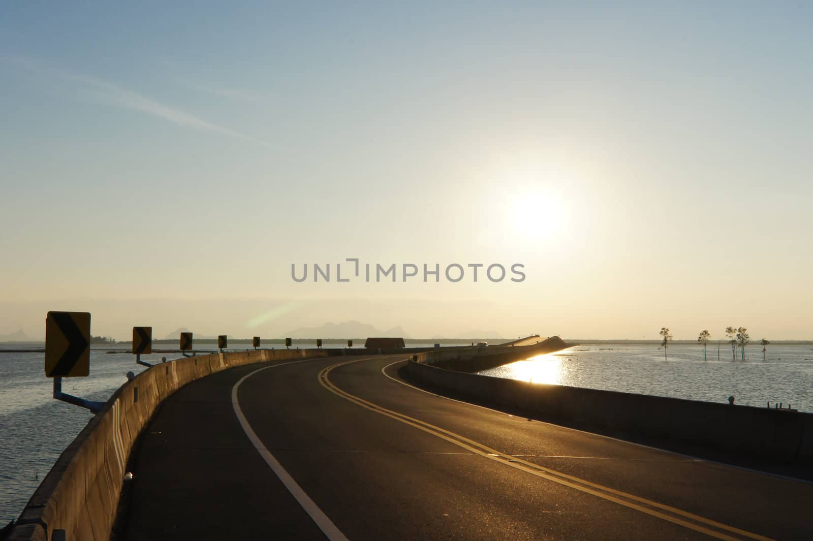 Elevated road across the lake, Songkhla.