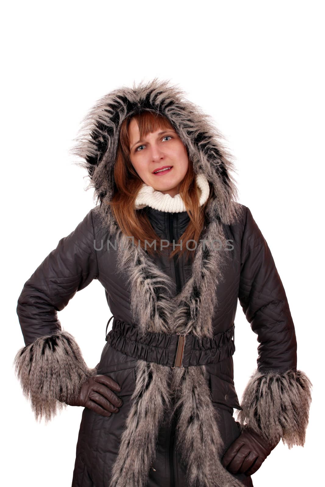 girl in a winter jacket by goce