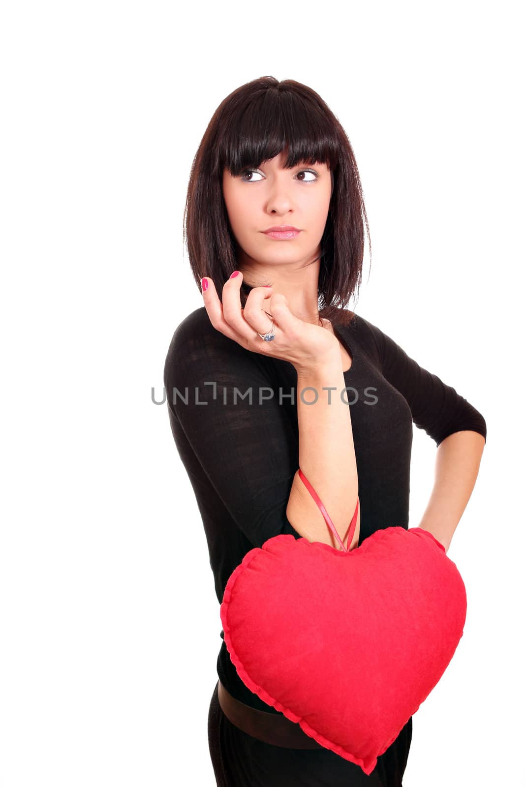 girl with heart posing by goce