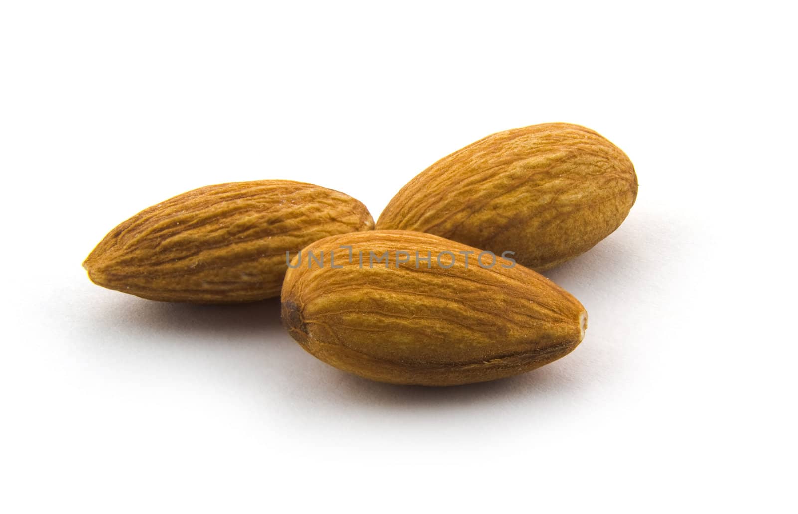 Almonds isolated on white background