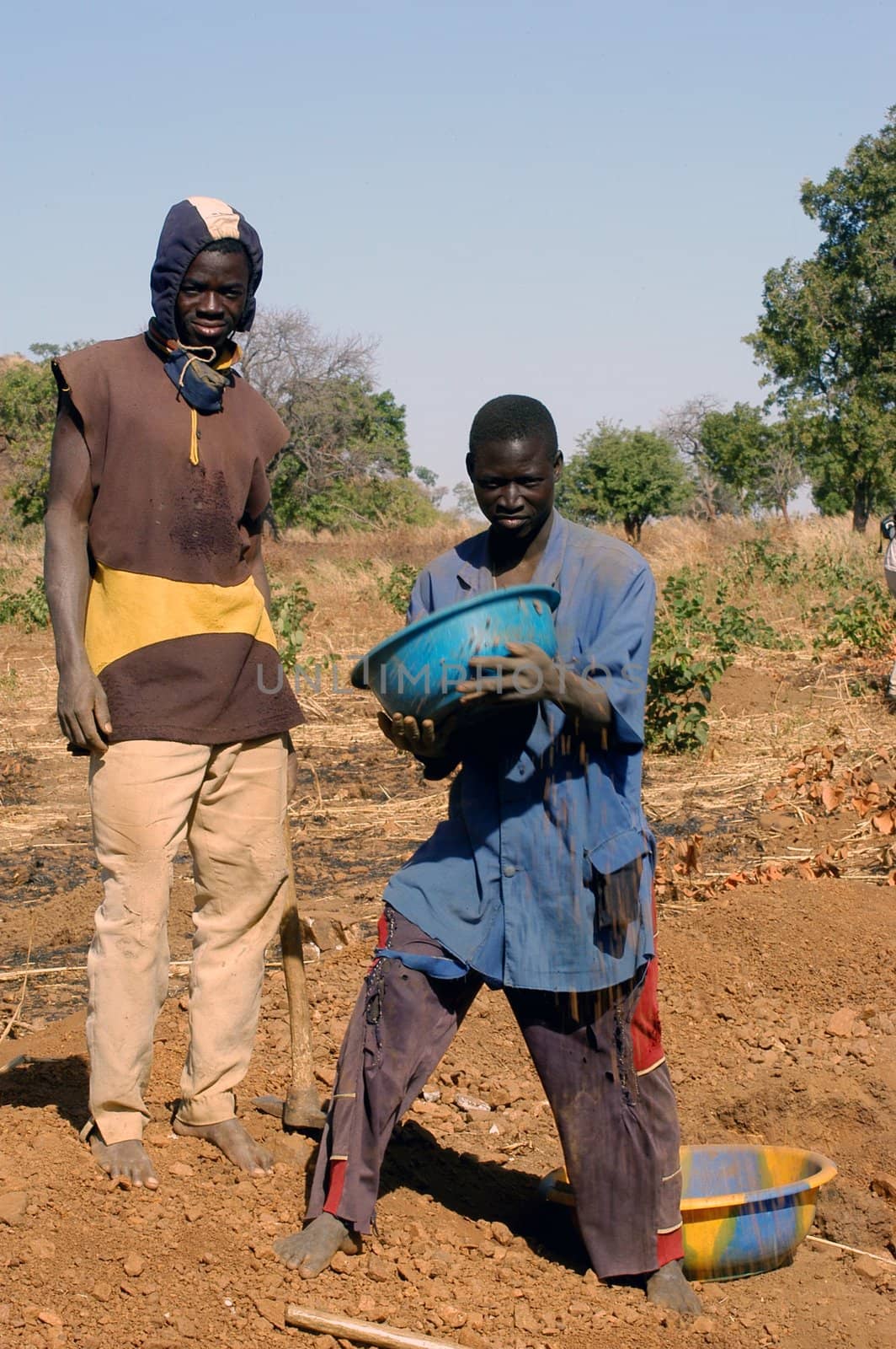To the goldmine of Poura the gold diggers come from everywhere in the hope of finding a little gold after the season of the cultures. Women, children and men of very old are here in a universe of dust under a blazing sun. In Burkina Faso Faso the research of gold in the wild mines is the only activity which makes it possible to save the population of misery.                             
