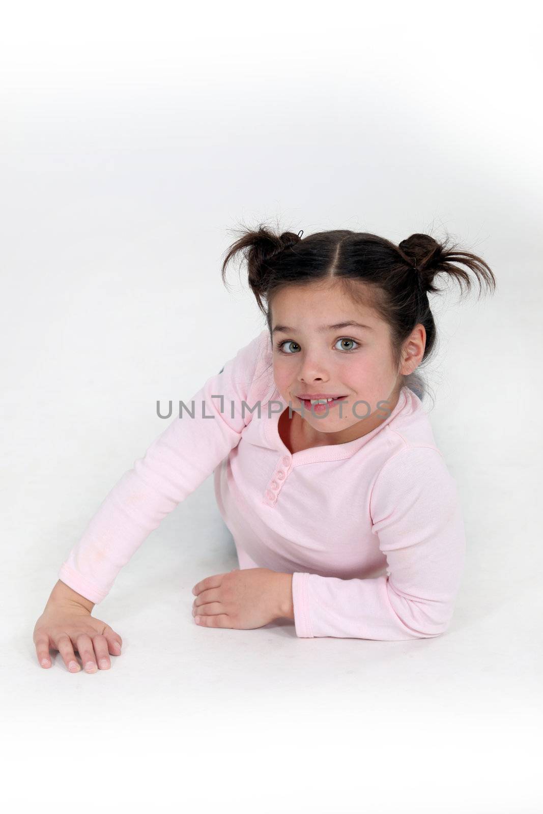 Little girl on fashion shoot by phovoir