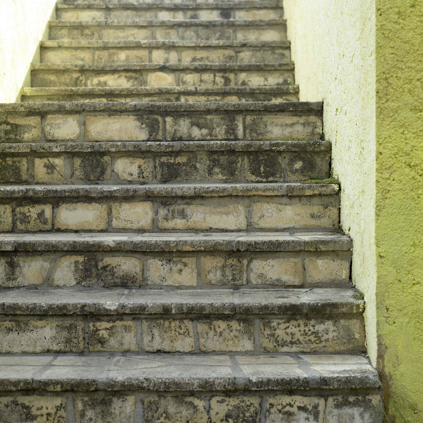 Stone stairs and yellow wall by mmm