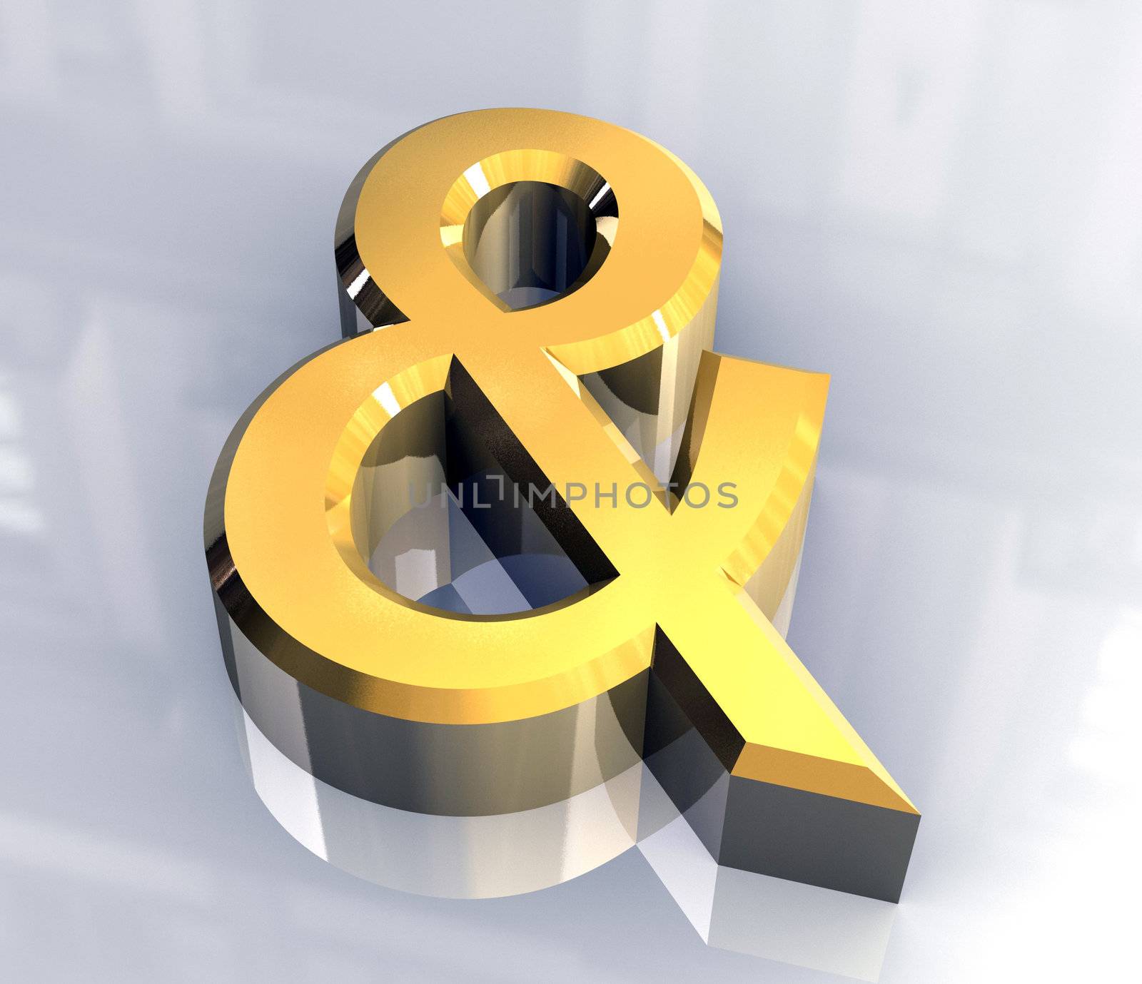 email symbol in gold (3d made)