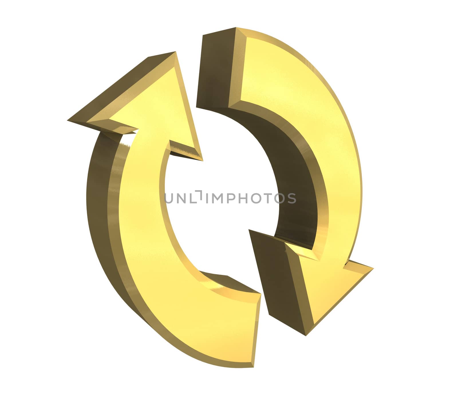 arrows symbol in gold - 3D made