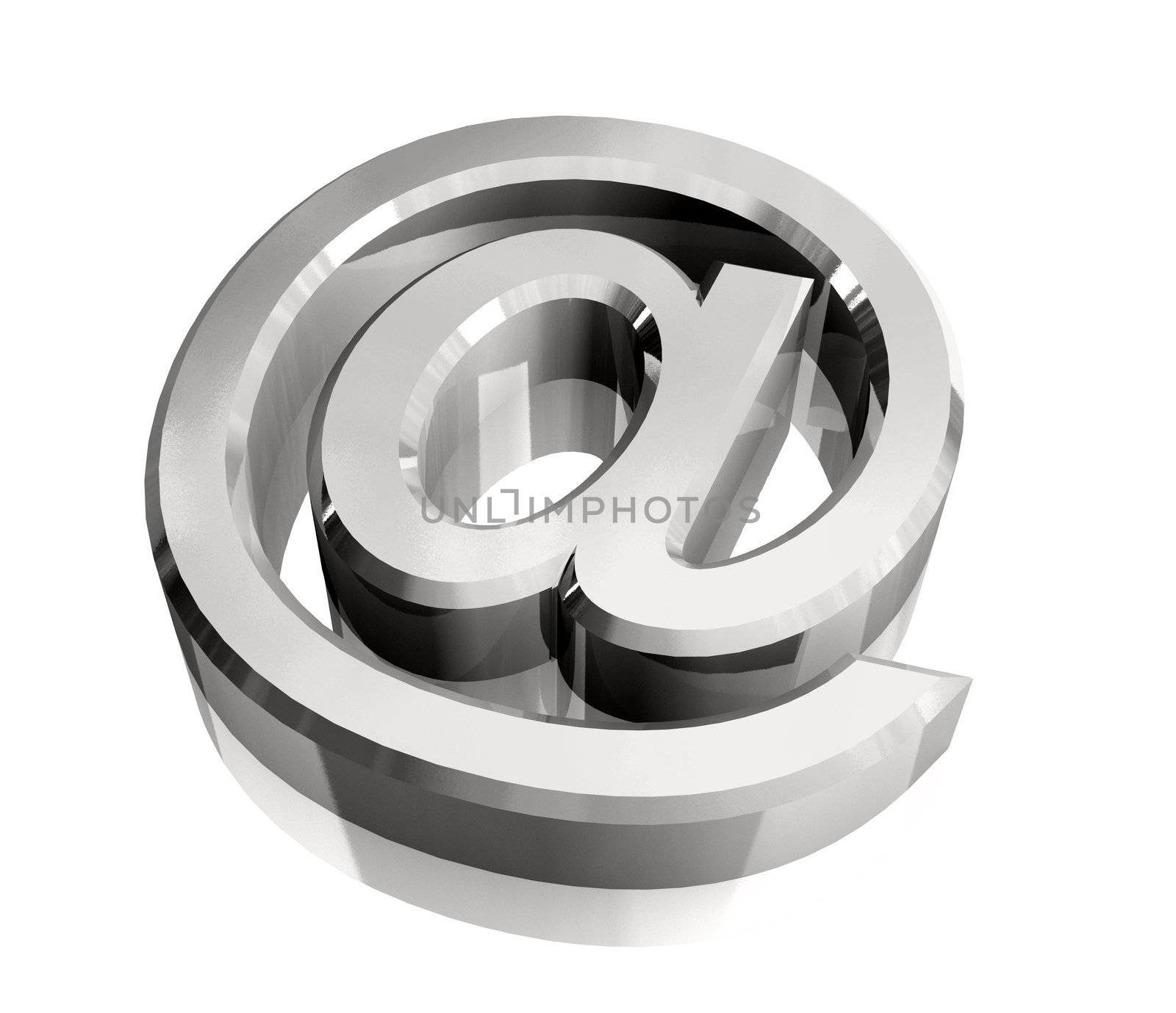 mail symbol in silver (3d made) 