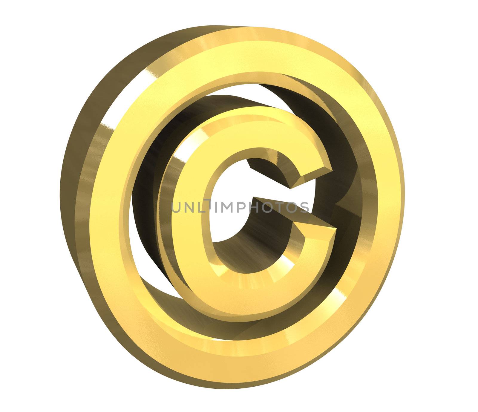 copyright symbol in gold (3d made)