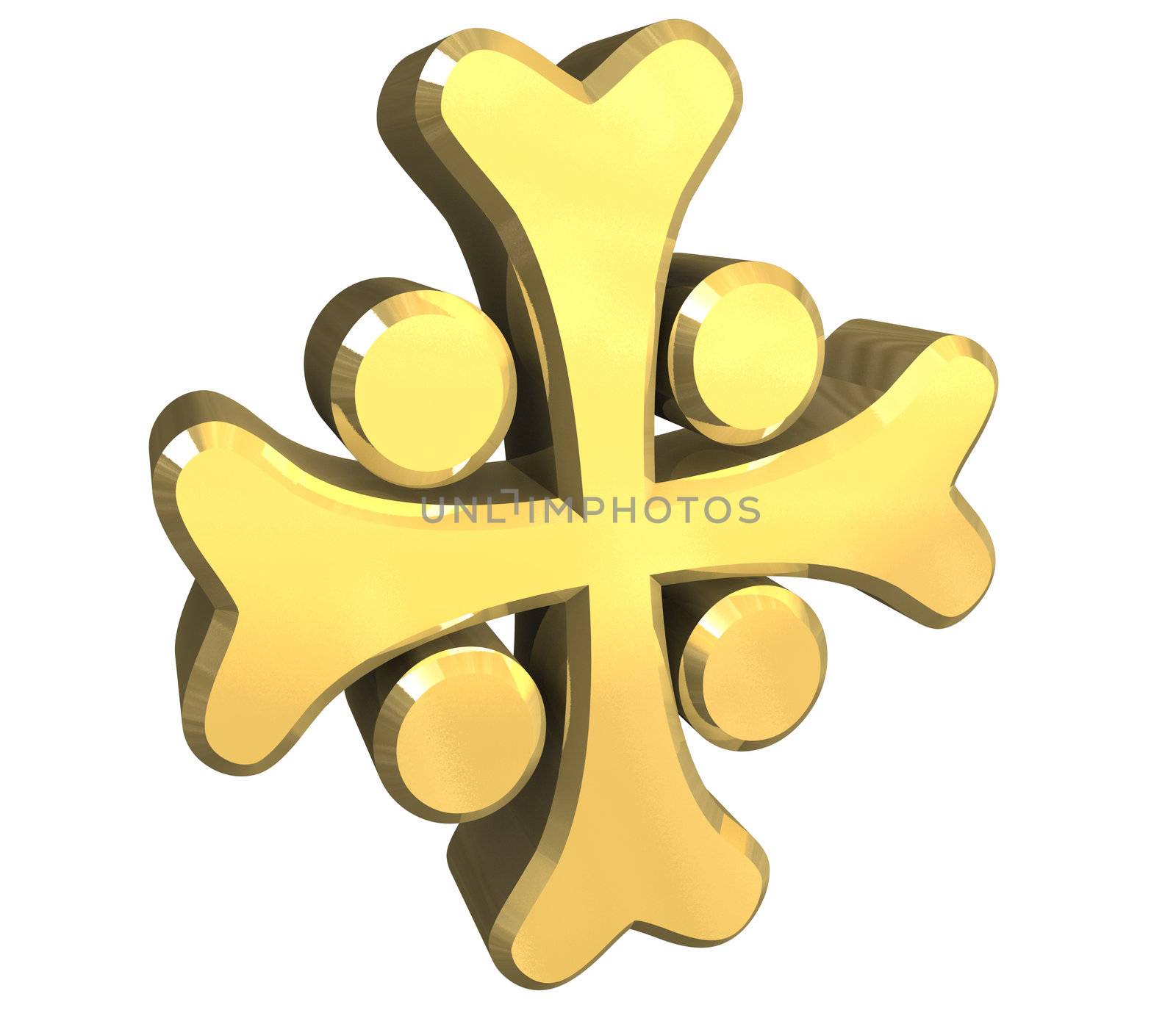 armenian cross in gold - 3D made