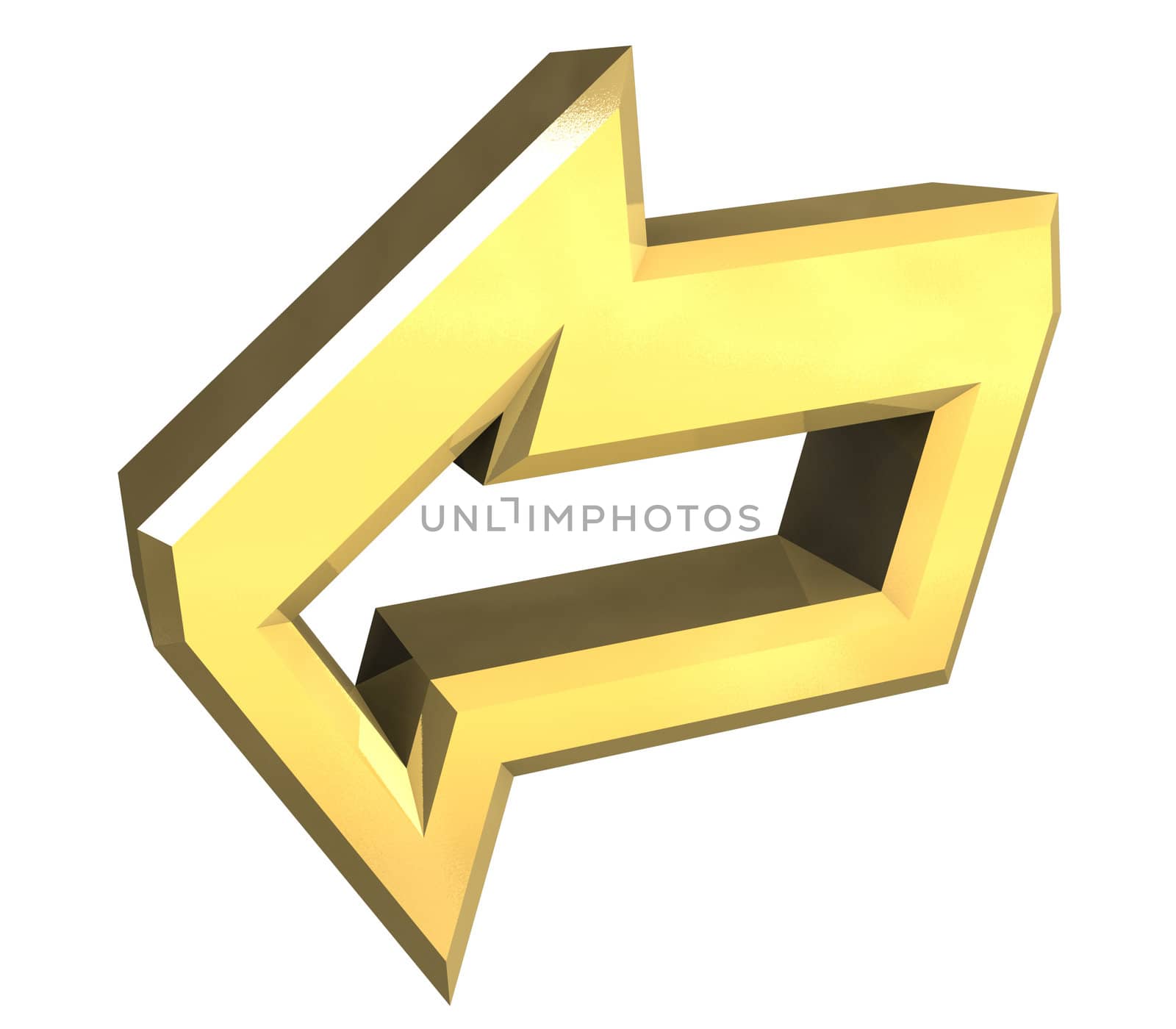 arrow symbol in gold - 3D made