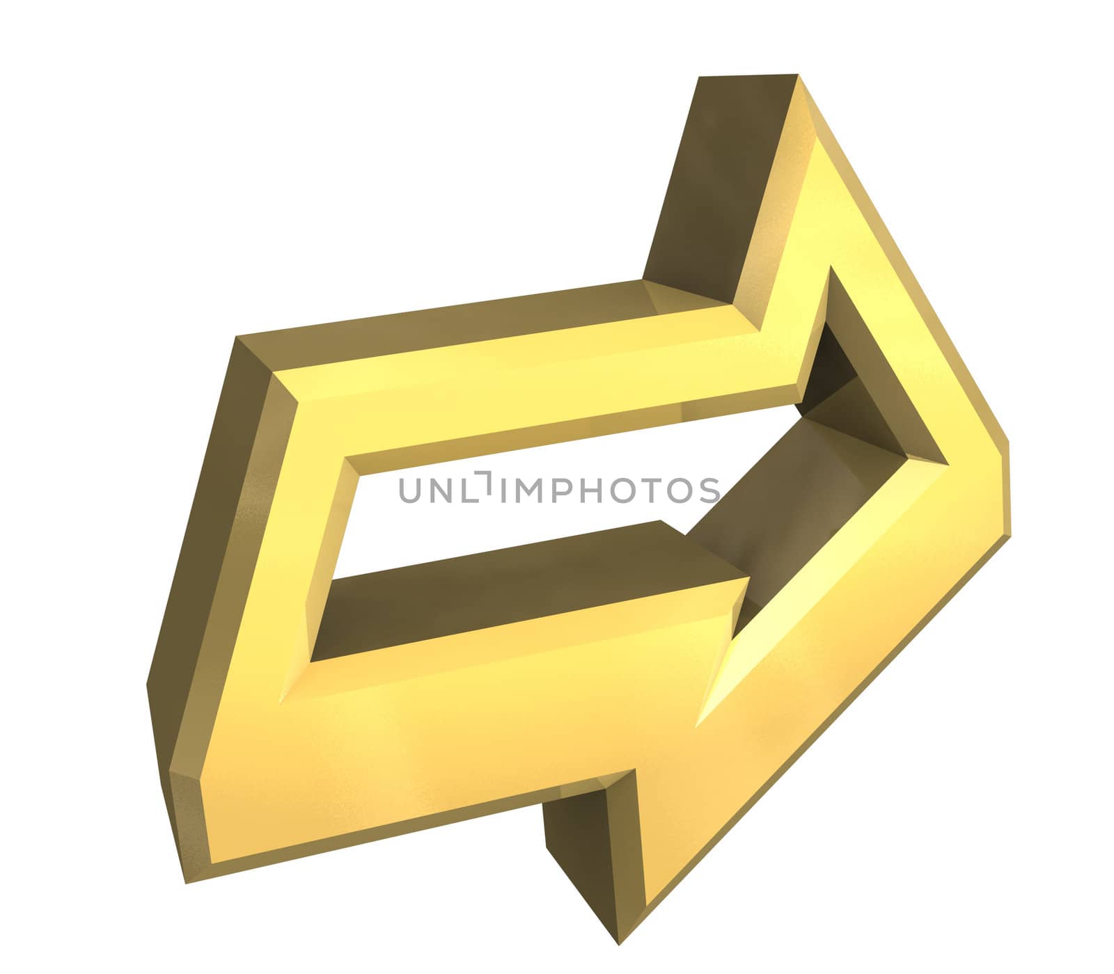arrow symbol in gold - 3D made