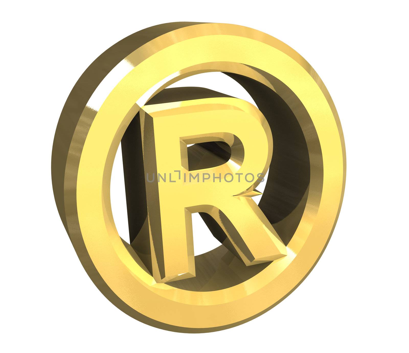 Registered symbol in gold (3d made)
